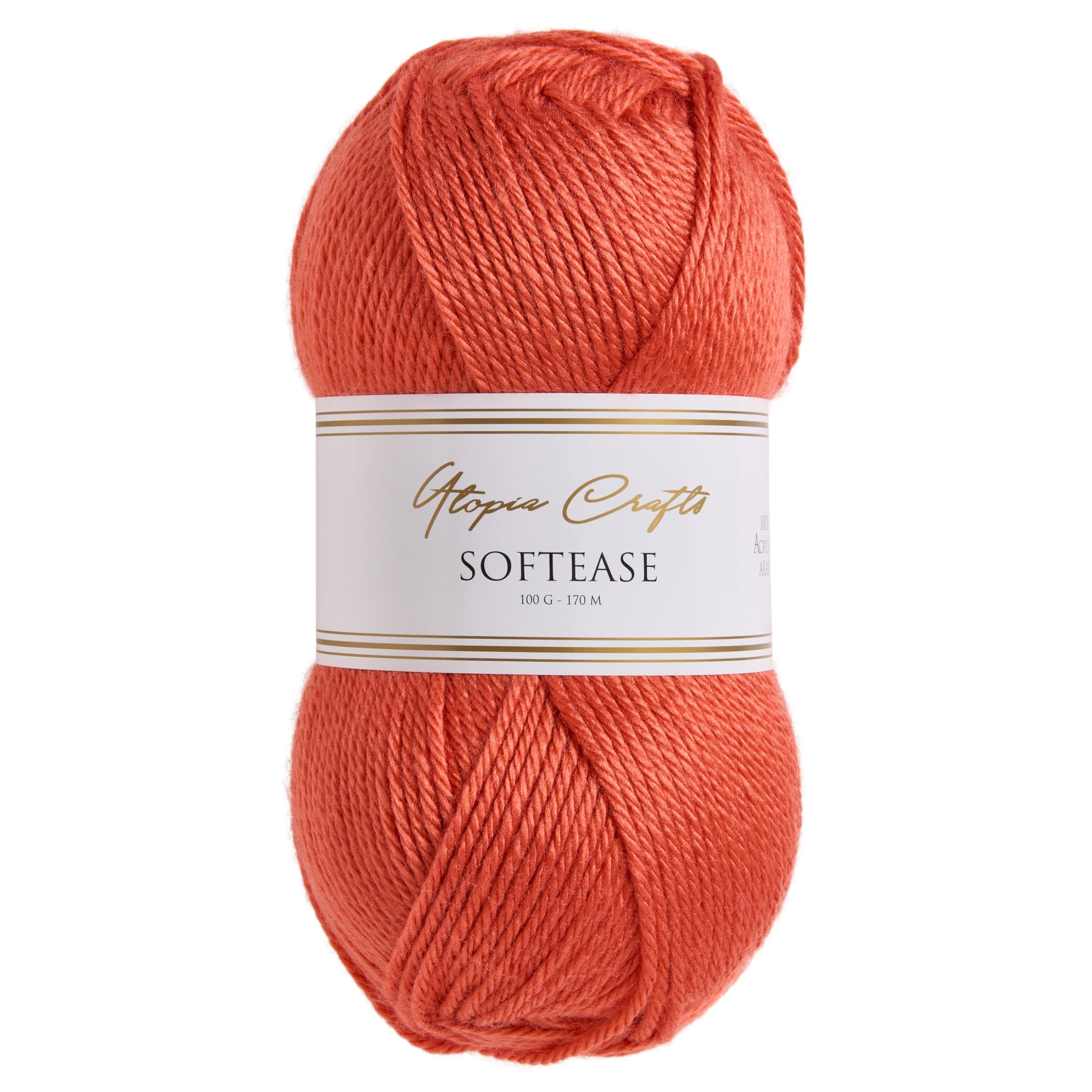 Utopia Crafts Softease Knitting and Crochet Yarn 100g (Fiery Persimmon)