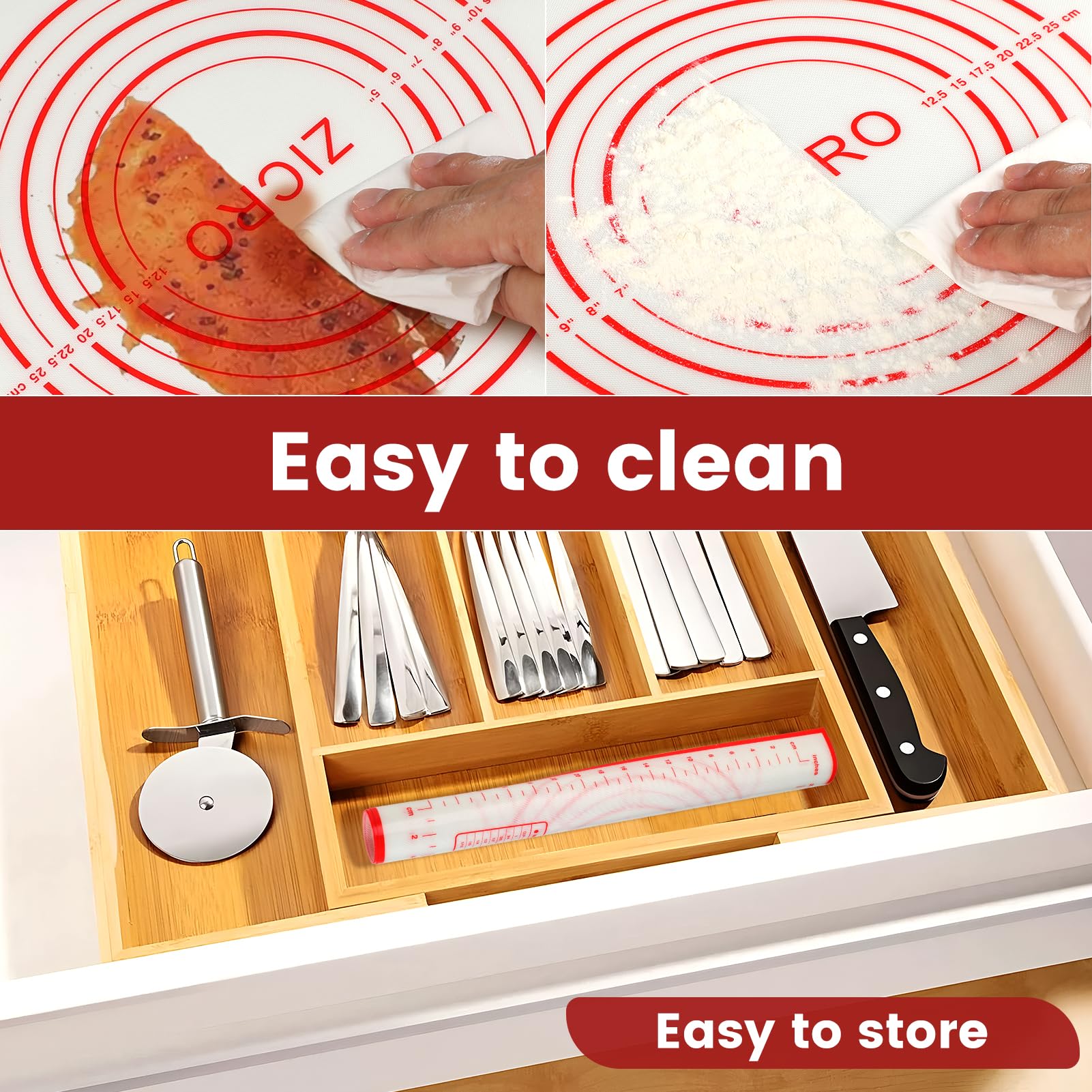 Tapis Silicone Patisserie Grand,80 × 60 Cm Tapis Patisserie