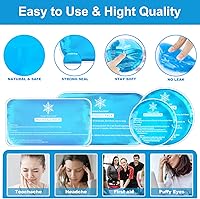 Vista 3 de Tutmyrea Paquetes de hielo reutilizables para lesiones, paquete de 8 unidades de gel suave, compresa fría y caliente, paquete de hielo para niños