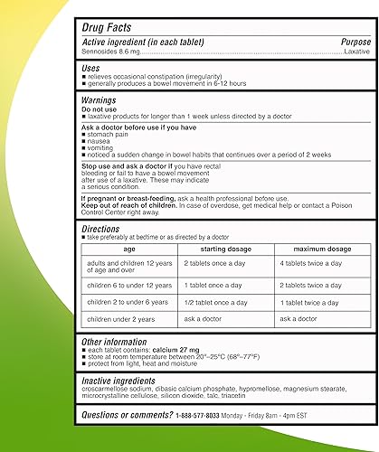 Miniatura 2 de Senna Laxante natural, (300 tabletas), Senna 8.6 mg, laxantes confiables durante la noche para aliviar el estreñimiento, suave y eficaz