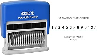 Colop S120/16 Mini Folio Self Inking Rubber Stamp 13 Digit Numbering Stamp - Black Ink
