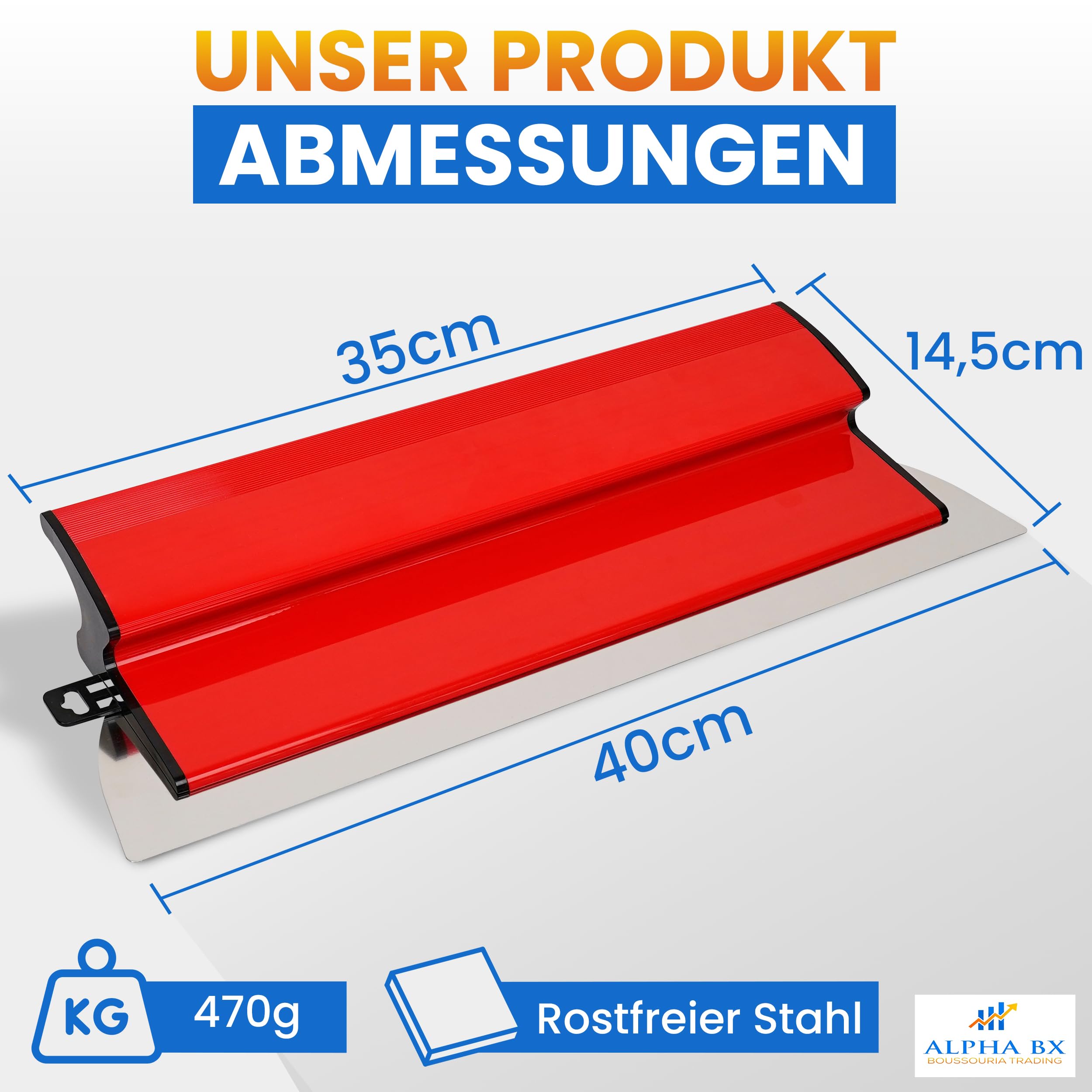 Profi Flächenspachtel 40 cm mit Edelstahlklinge & integriertem Tapetenentferner – Z Spachtel -vielseitiges Trockenbauwerkzeug für präzise Wandgestaltung und Bauarbeiten