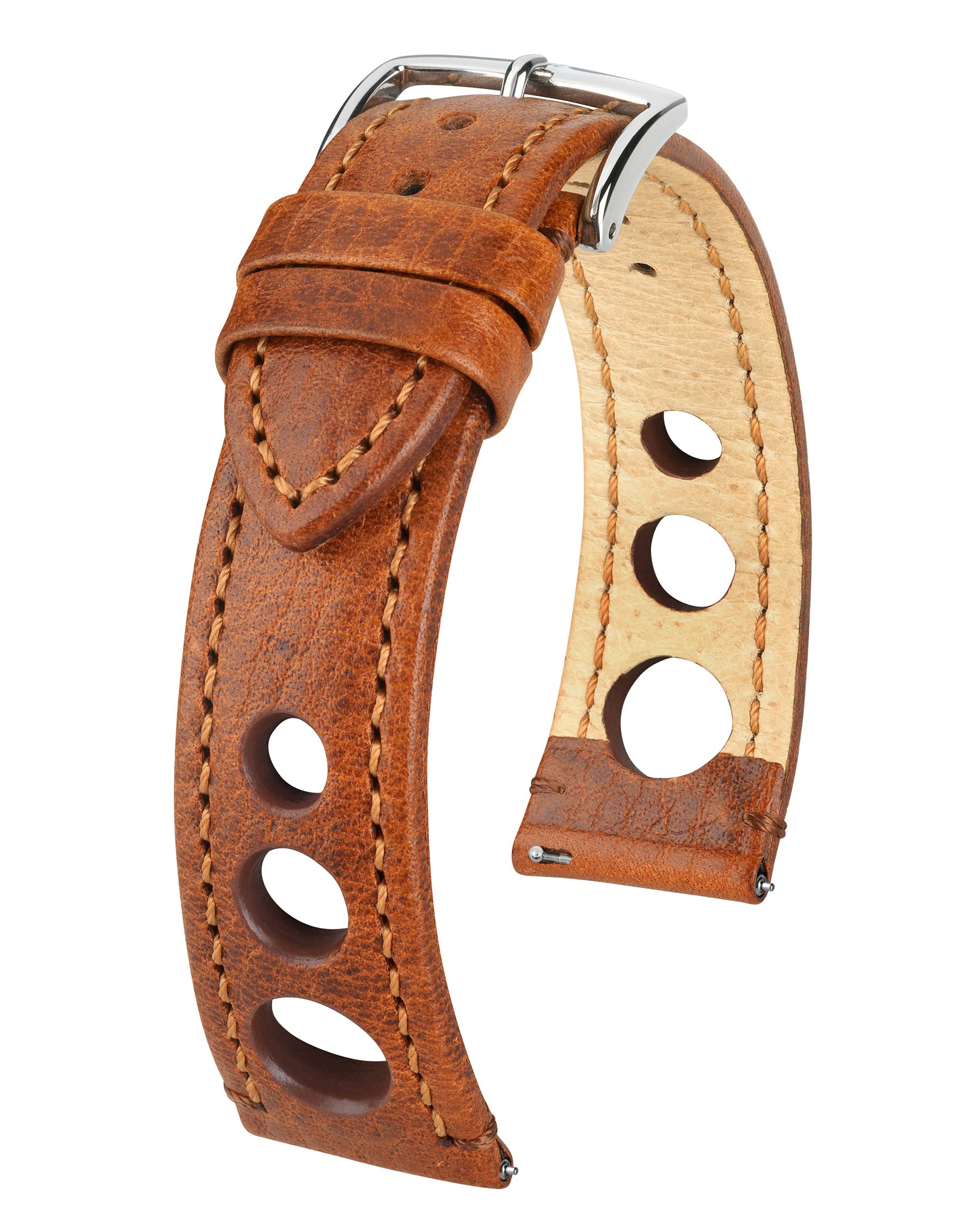 HIRSCH Bracelet de montre, unisexe, fabriqué en veau de buffle, modèle Rally, 22 mm