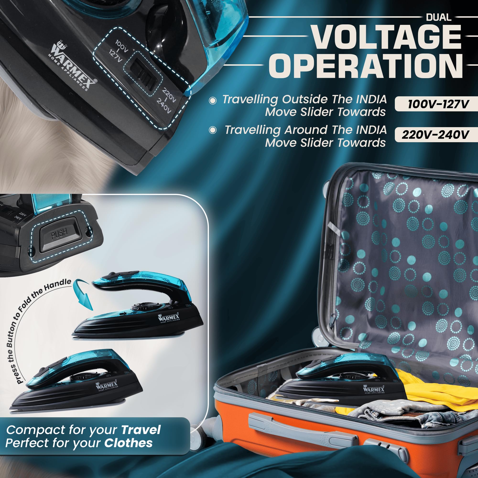 Warmex Portable Steam Iron - Travel & Home Ironing -4 Warmex Portable Steam Iron - Travel & Home Ironing -4