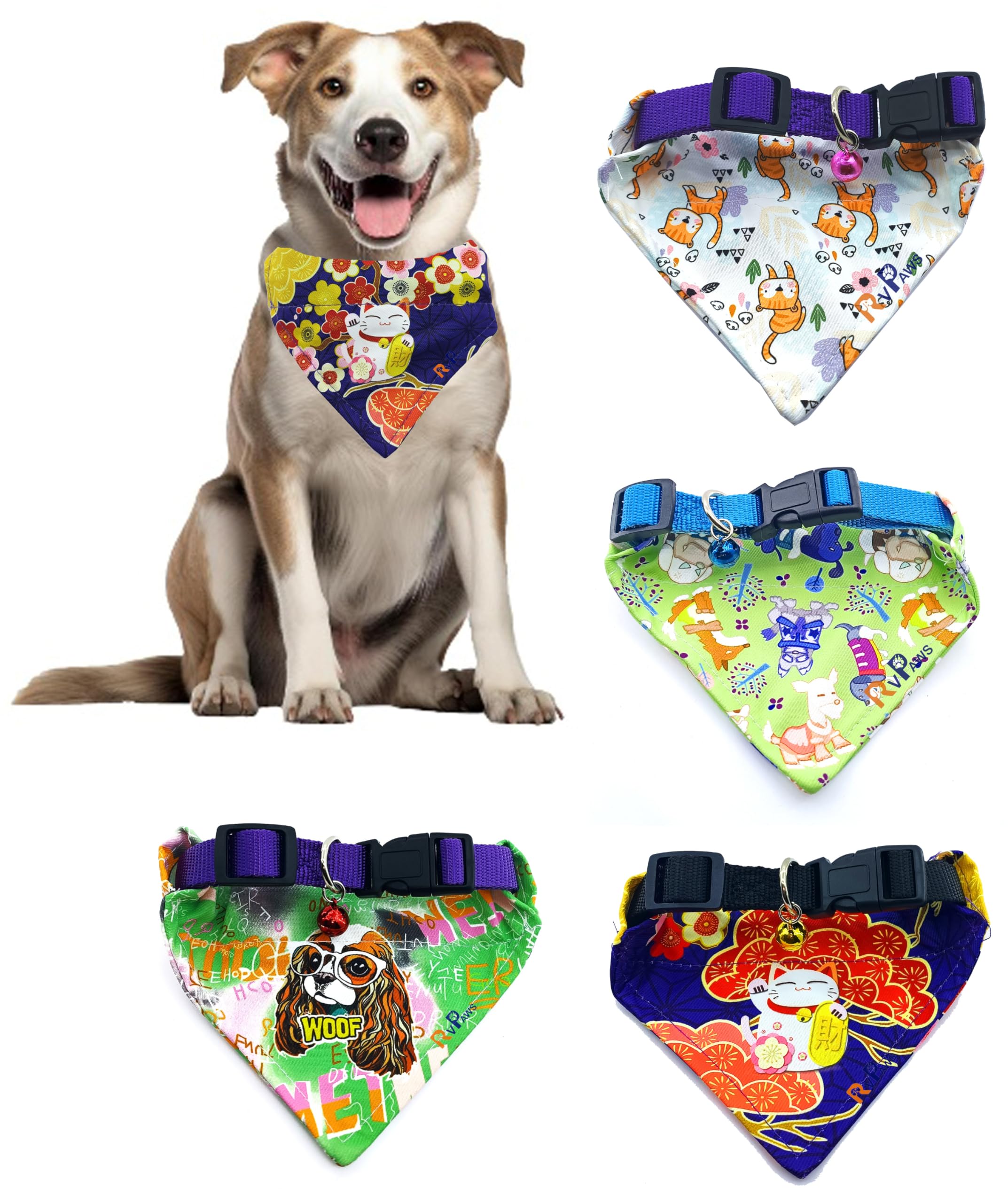 RvPaws Dog Bandana/Scarf Printed | Adjustable Length Collar Strap | Buckle Closure | Luxury Dog Accessories | Bandanas/Scarves for Small Dog Length (Min-10Inch, Max-14Inch) 1 pc Pack (B0D6YTBCCQ) Amazon Price History, Amazon Price Tracker