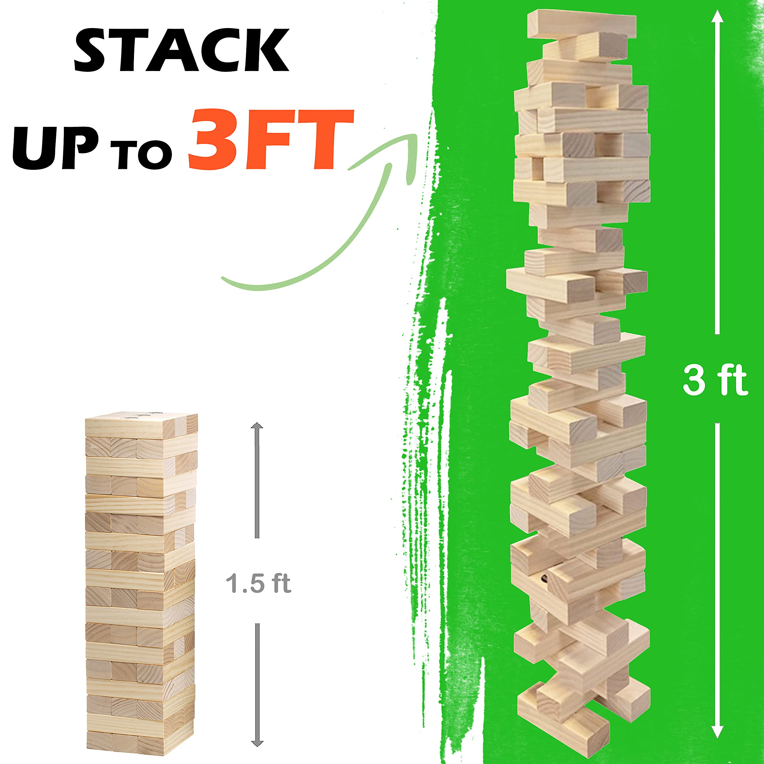 Medium Tower Game Yard Outdoor Games for Adults and Family Wooden