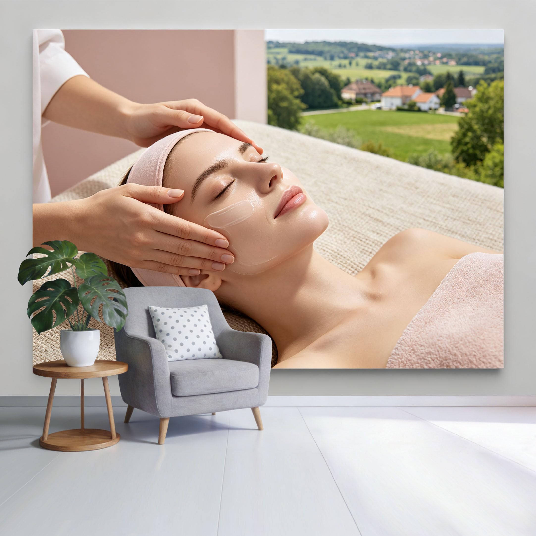 Custom Size Wall Mural Spa Massage Relaxation Theme Tranquil Countryside Landscape Minimalist SelfAdhesive Wall Fabric Removable Wallpaper for Home Office Decor