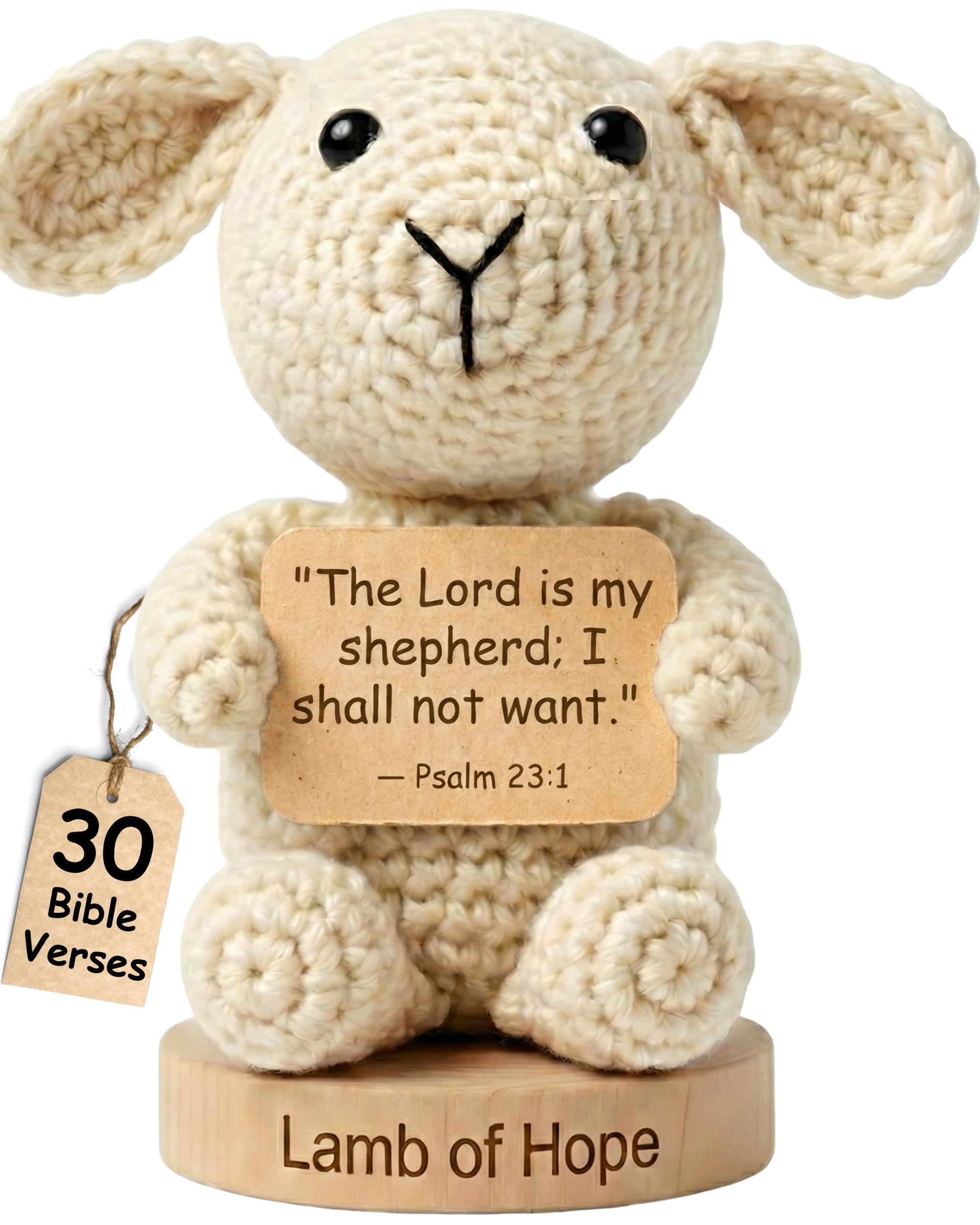 Christian Gifts for Women Men | 30 Empowering Bible Verses Prayer Cards by the Positive Crochet Lamb of Hope | Emotional Support Religious Confirmation Catholic Gift Idea for Mothers Day, Birthday - 1