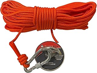 Sluice Fox Magnet Fishing kit; Strong 550 Pound Capacity Directional Magnet with 65 Foot Rope and Carabiner; Magnetic Fishing kit with Heavy Duty Magnets