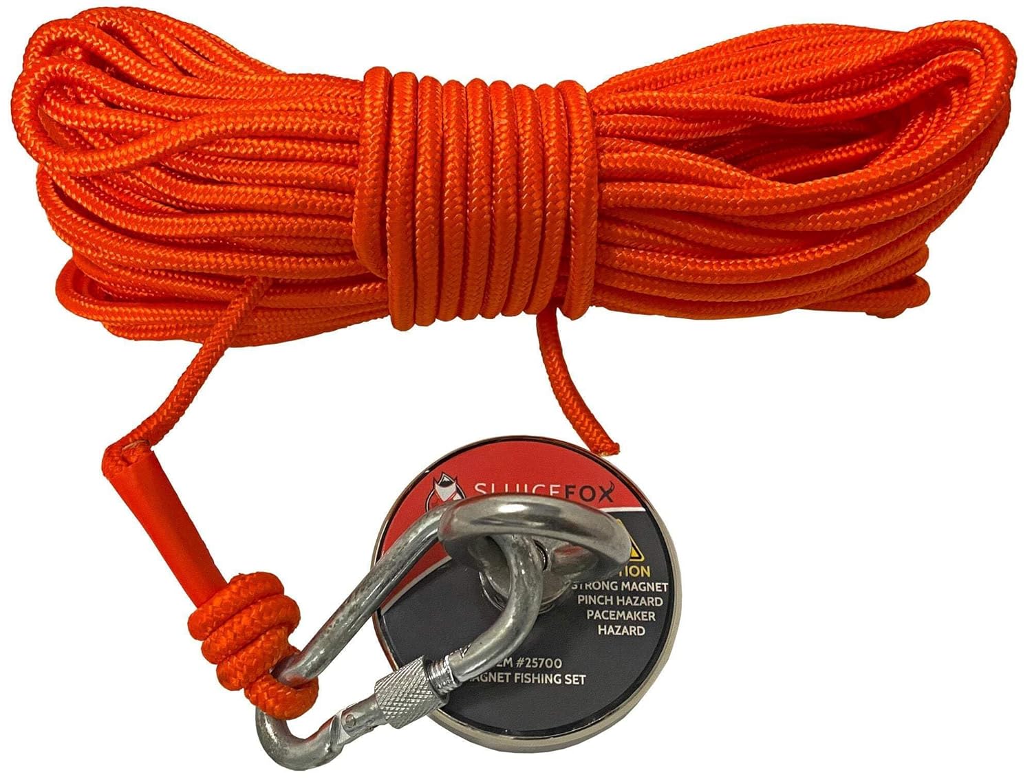 Sluice Fox Magnet Fishing kit; Strong 550 Pound Capacity Directional Magnet with 65 Foot Rope and Carabiner; Magnetic Fishing kit with Heavy Duty Magnets