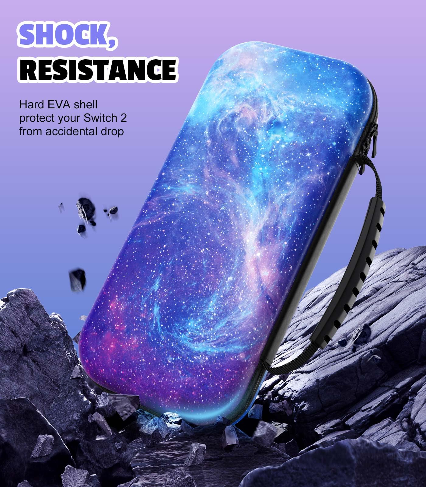 MoKo Funda para Nintendo Switch 2 2025, Funda Protectora Rígida Portátil de Viaje con para 10 Cartuchos, Estuche de Transporte para Consola Nintendo Switch 2 y Accesorios - 4