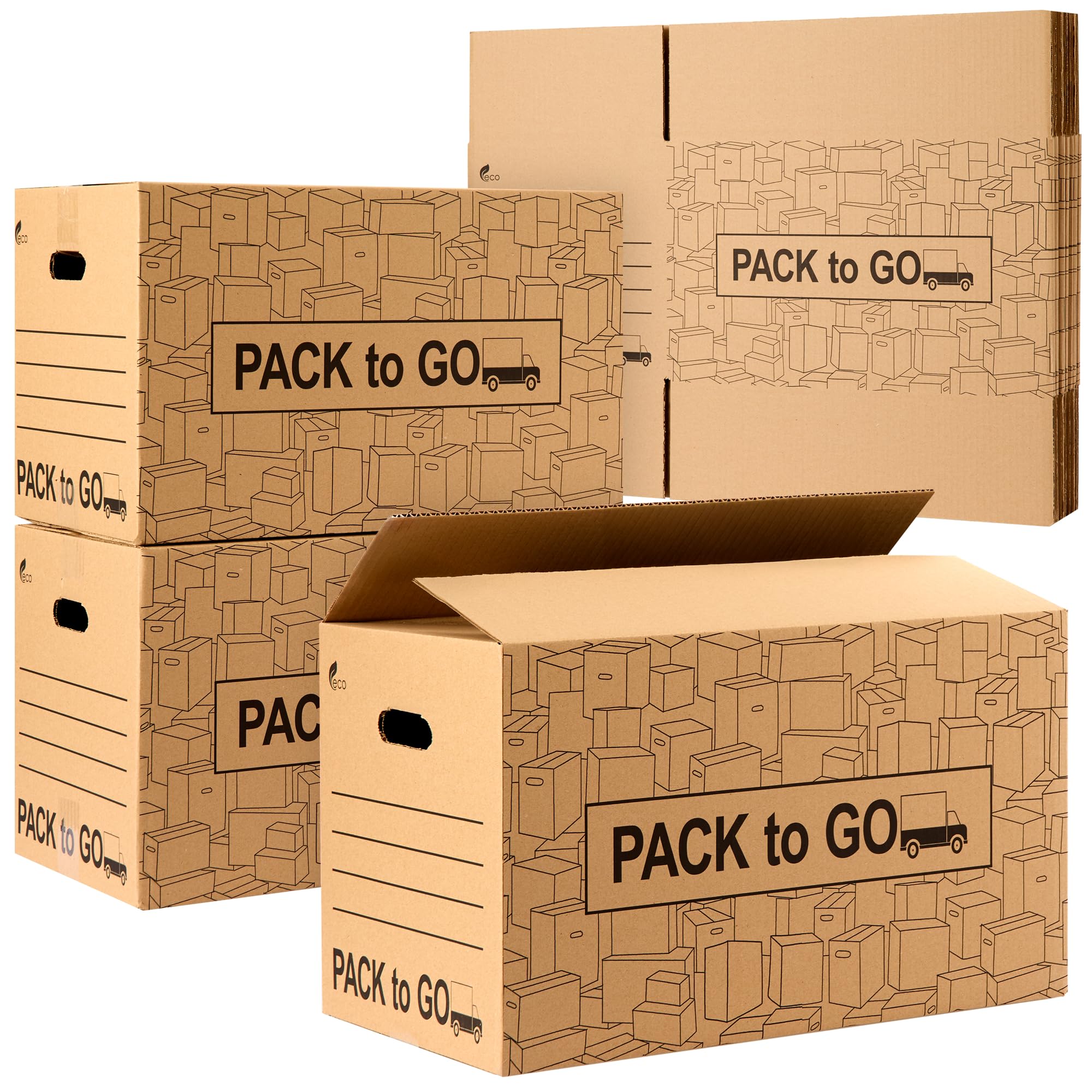 Pack 10 Cajas Carton Almacenaje, Mudanza con Asas, Carton reforzado de 50x30x30cm. (Pack 10 Cajas 50x30x30 cm.)