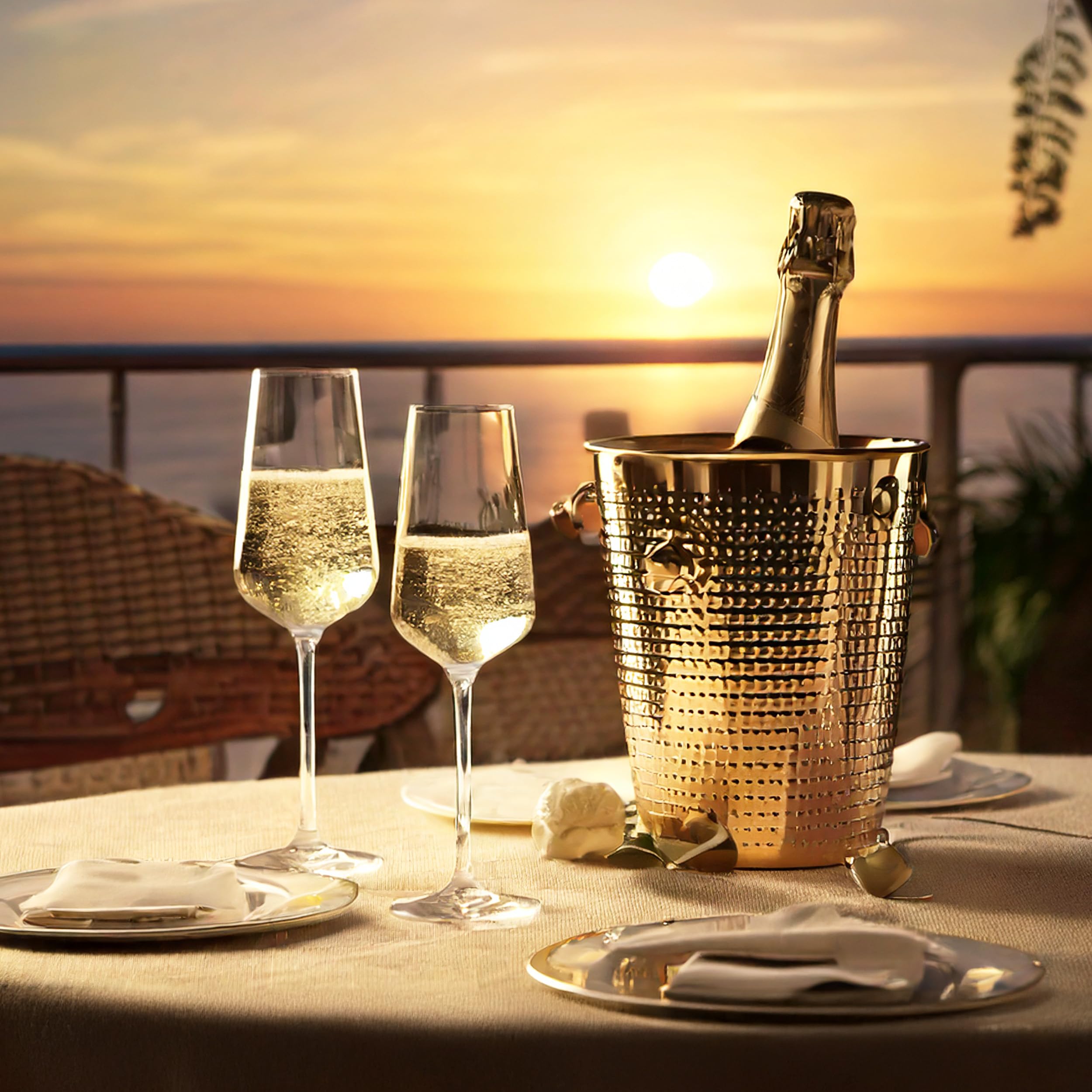 Stölzle Lausitz Starlight Champagnergläser Sektgläser 290 ml, 6er-Set | Elegante Champagnergläser und Sektkelche für Sekt und Prosecco, aus bleifreiem Kristallglas, stoßfest & spülmaschinengeeignet