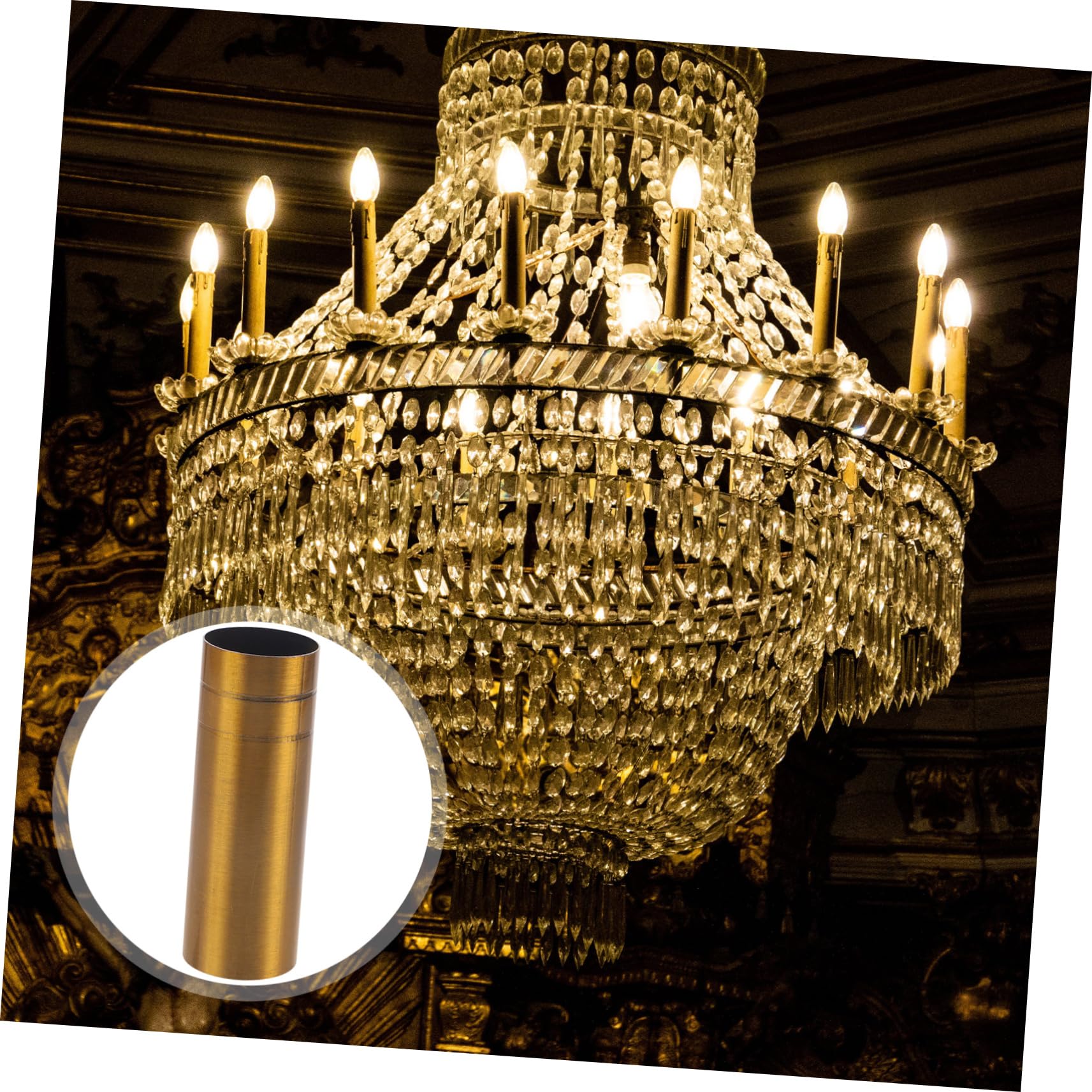 Alipis 5 Set Manica Di Taglio Del Filo Della Testa Della Lampada Leggero Presa Lampadario Copriprese Per Lampadari Parti Di Lampadari Di Cristallo Ferro Battuto 6 Pezzi*5