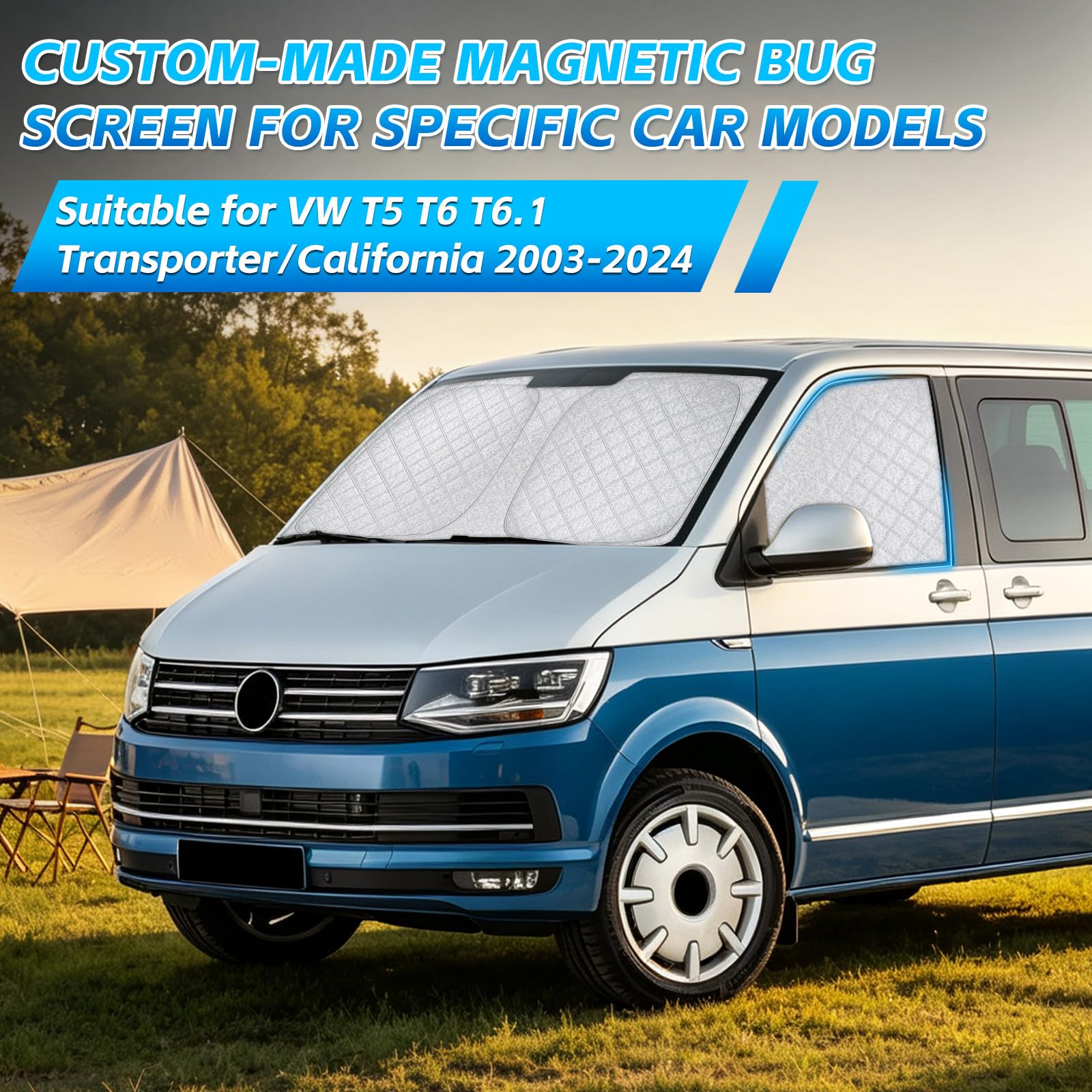 Magnetyczna osłona przeciwsłoneczna zamiennik do VW T5 T6 T6.1 California