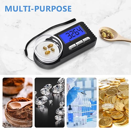 Vista 5 de THINKSCALE Báscula digital de miligramo 1.76 oz0.00 oz, escala de mg para medicina en polvo con estuche portátil, escala de microgramos