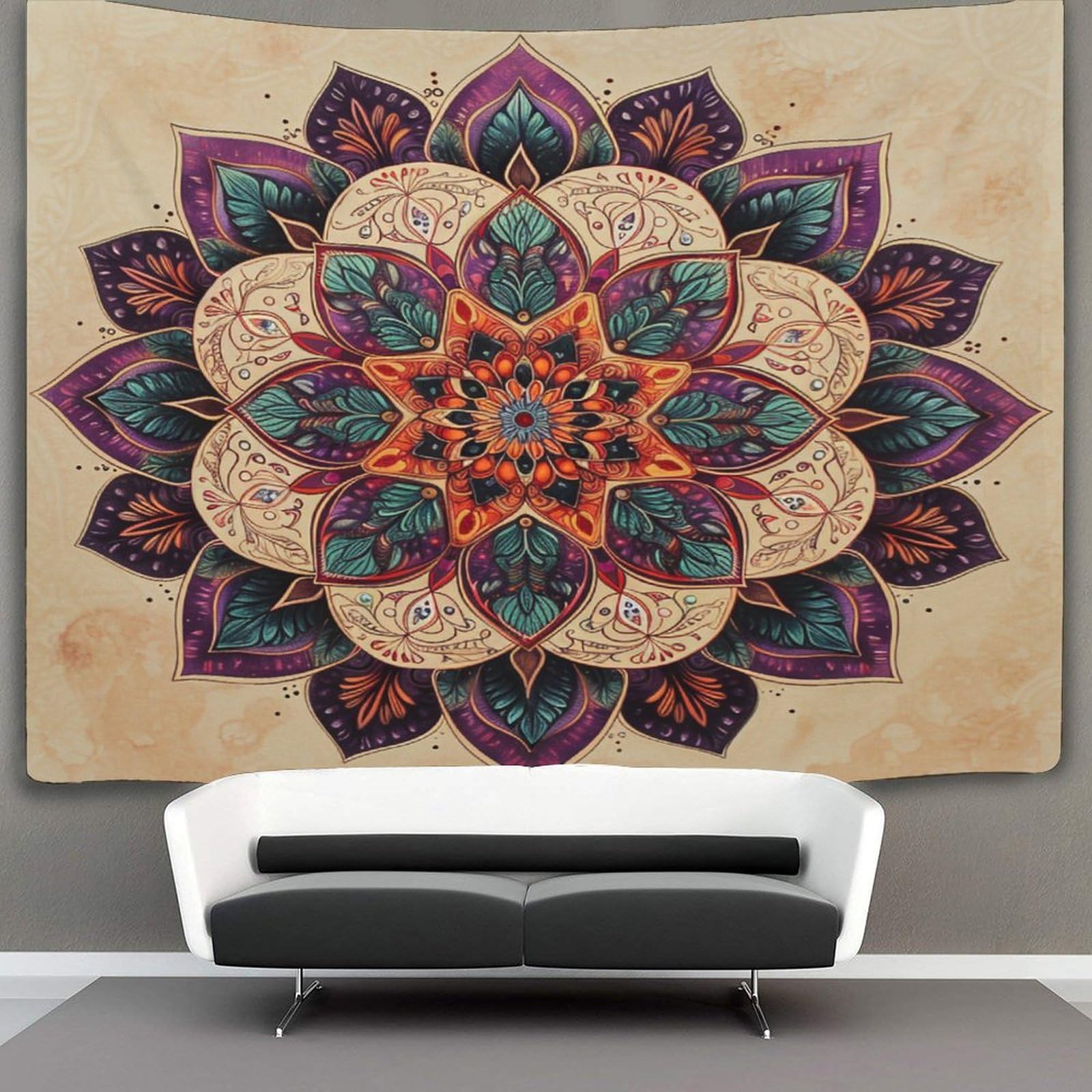 kaiyun Mandala Tapestry Datura Flowers Wall Hanging Bedroom Home Decor 130cmx150cm