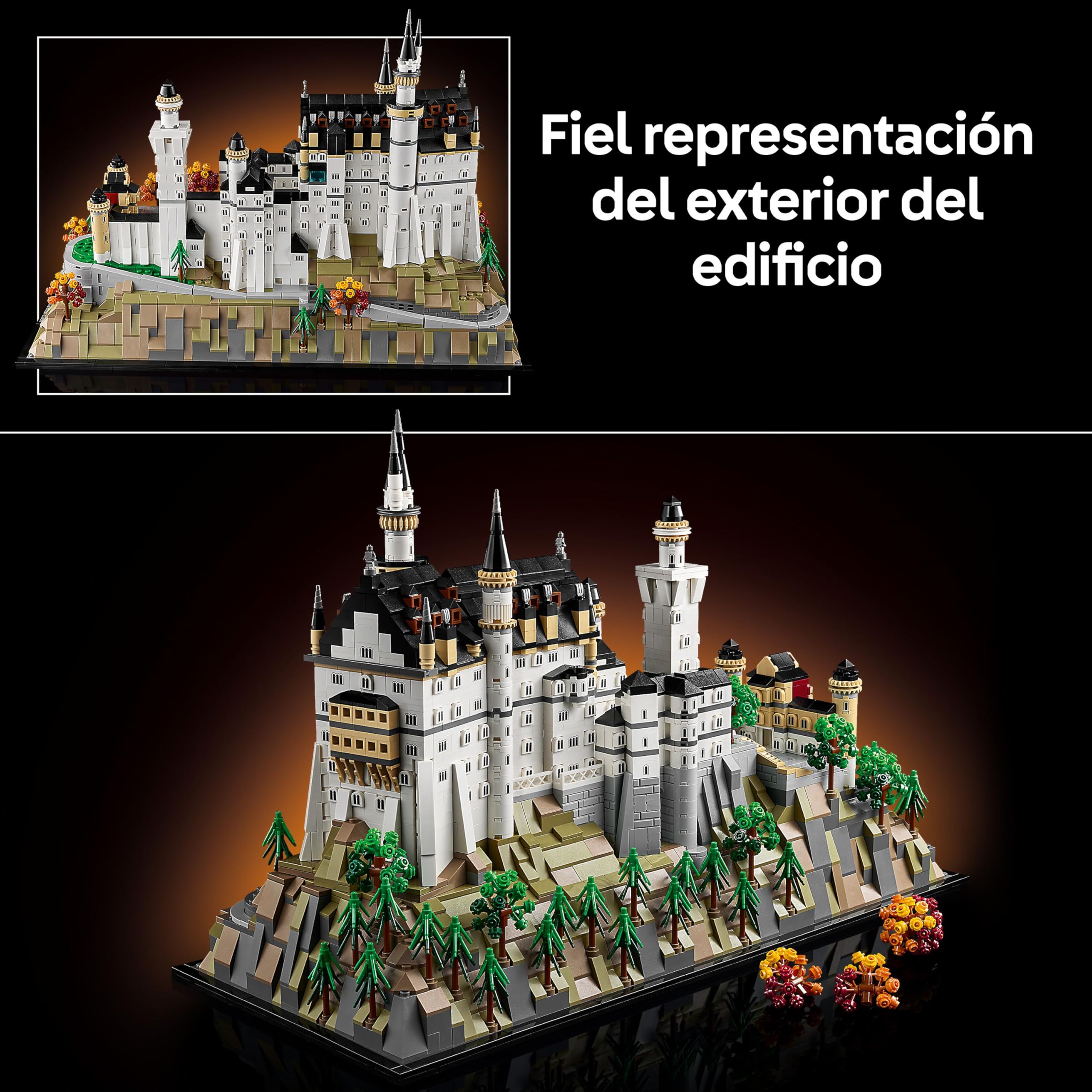 LEGO Architecture Castillo de Neuschwanstein - Maqueta DIY para Adultos Coleccionistas con Torres, Patios e Interior Detallado - Regalo de Monumento para Hombres y Mujeres - Decoración del Hogar 21063