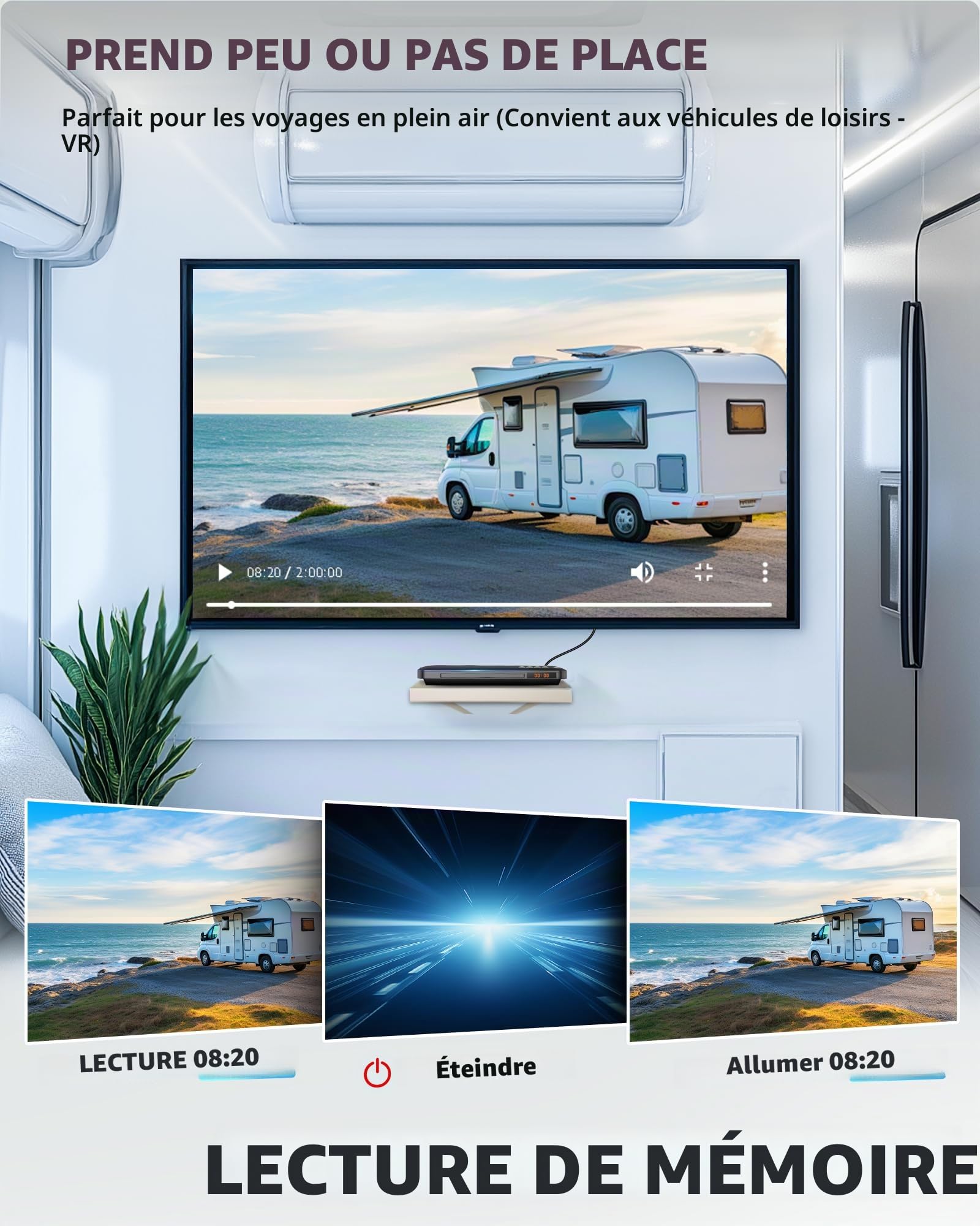 Lecteur DVD pour TV avec HDMI, Lecteur DVD sans région avec système NTSC/PAL, Lecteur de CD pour chaîne stéréo, câbles HDMI/RCA Inclus, télécommande