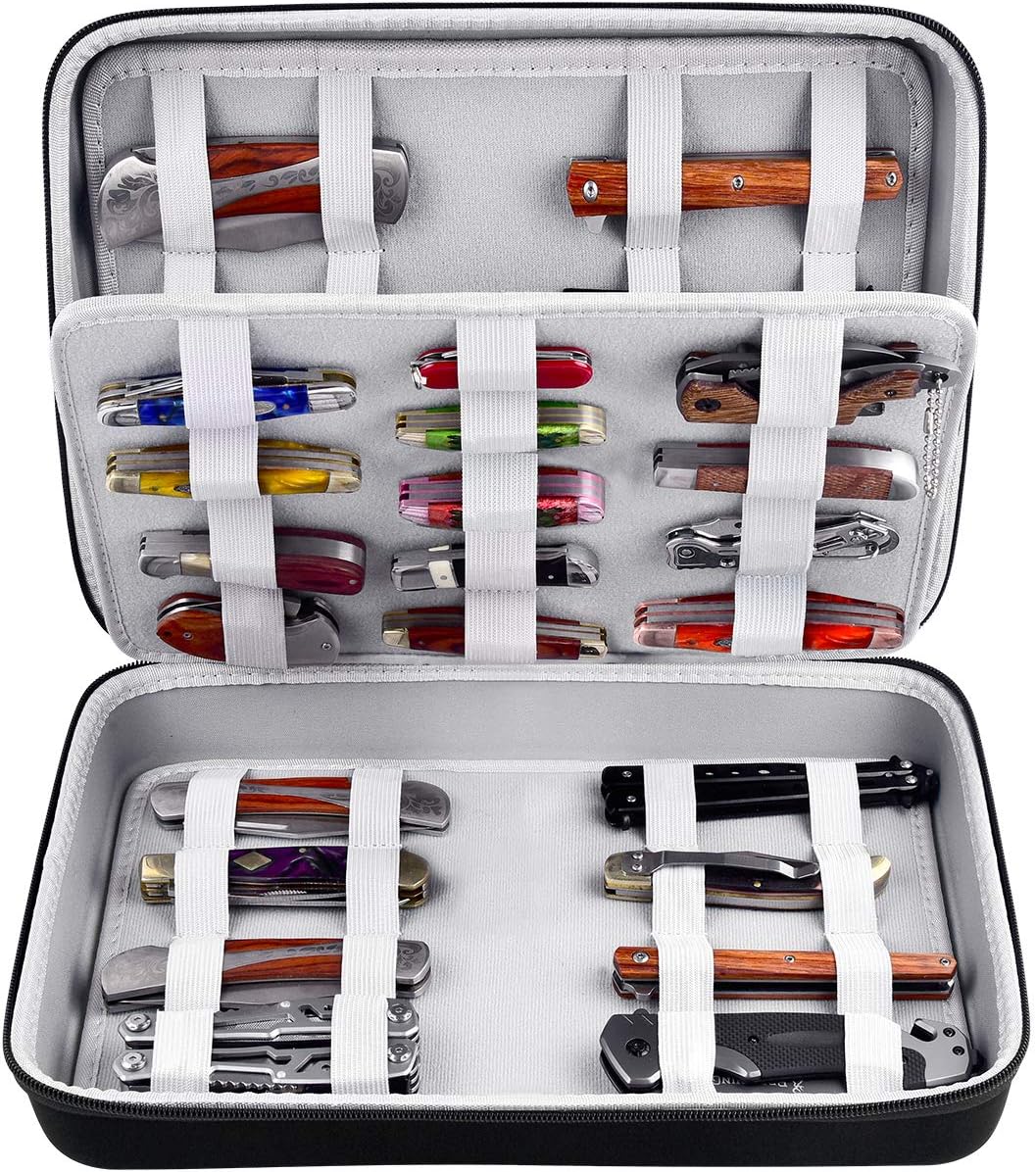 Knife Bag for Pocket Knife, Display Storage Box and Carry Organiser