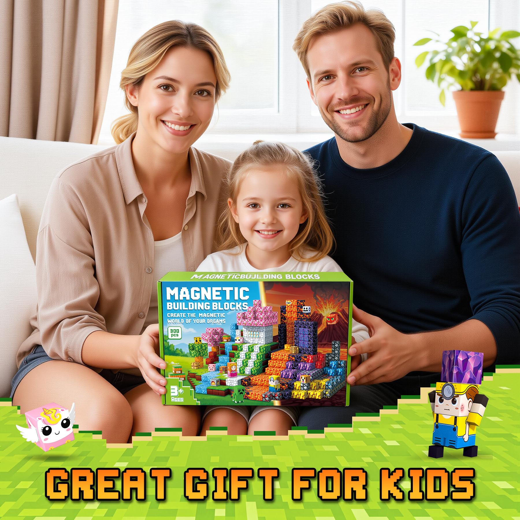 Construction Magnetique Enfant - Vie détachables Cube Magnétique - Longue Durée de Jeu Aimant Magnetic avec Jeux Aimants Bloc Magnetique- pour Enfants 3-10 Ans Cadeau Créatif