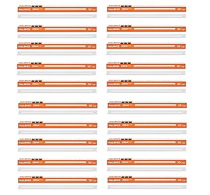 Halonix White 10-watt LED Batten/Tubelight | Streak square 2-ft LED Batten for Living Room & Bedroom | Cool White, Pack of 20