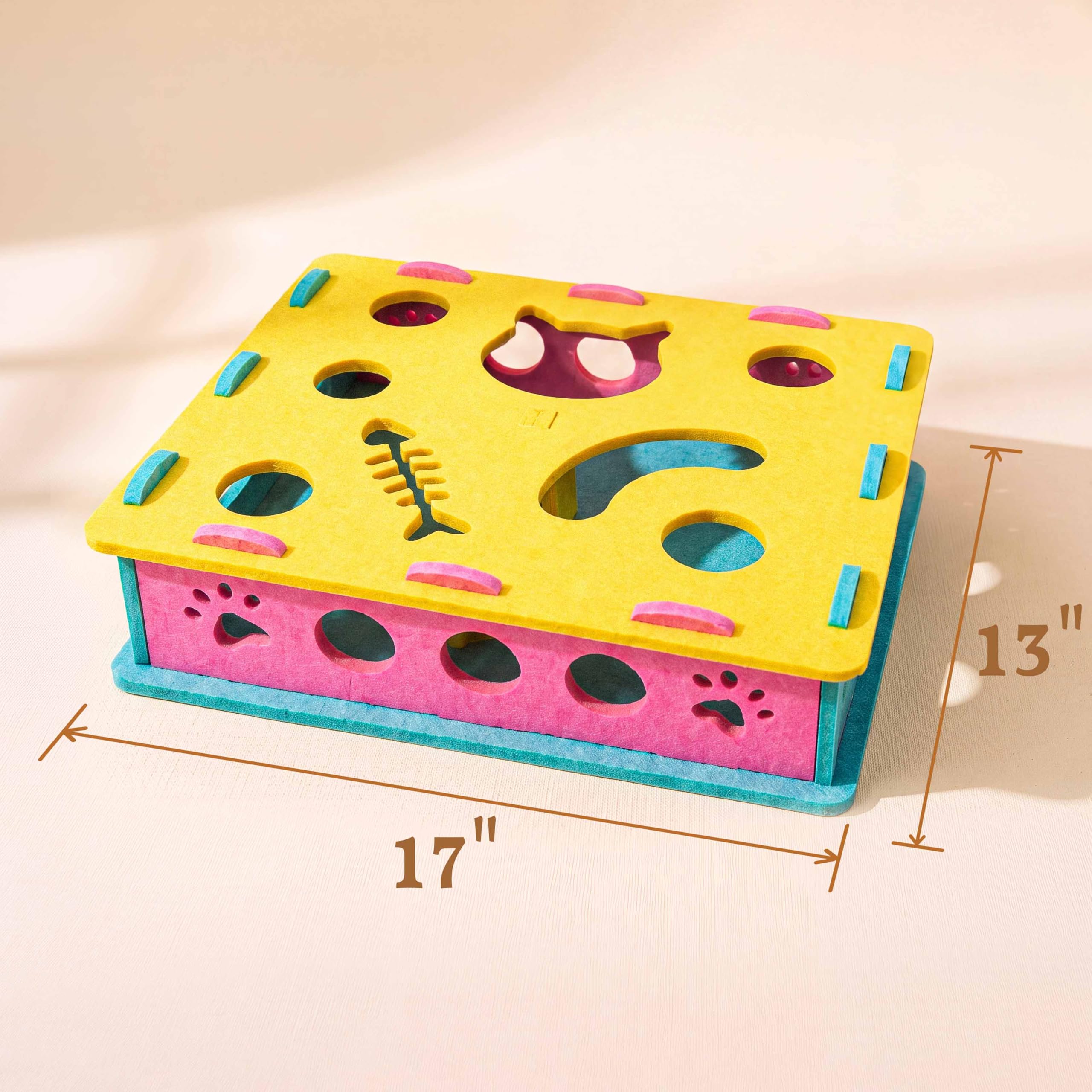 Juguetes para gatos de interior, caja de rompecabezas interactiva para gatos con bola automática para estimulación mental, ejercicio divertido para gatos y gatitos de interior