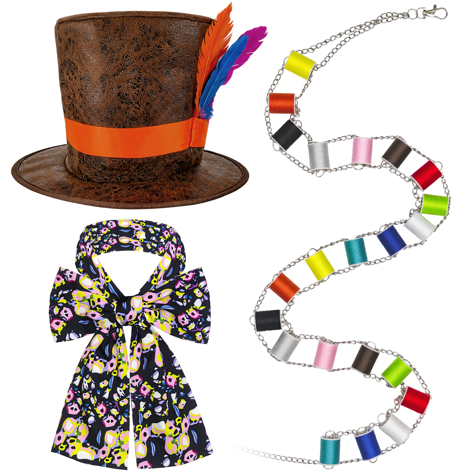 Alaxciax Hatter Costume Accessories Set for Men Women Adult