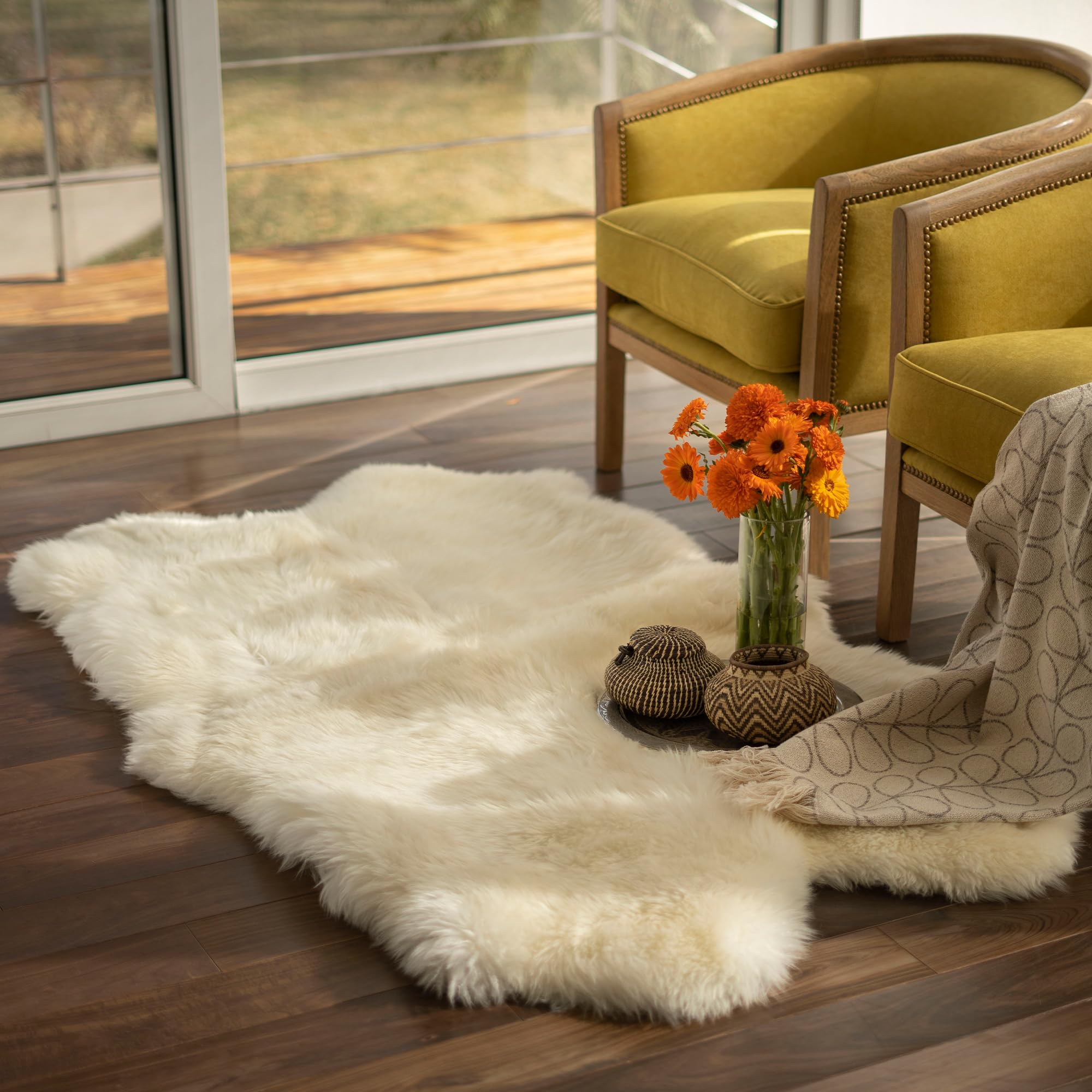Amazon.com: FOTA 100% Genuine Sheep Skin Rug - Natural Lambskin 