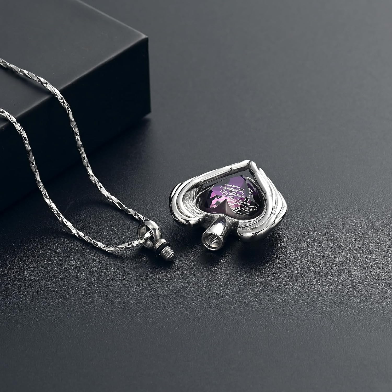 Cremation Jewelry for Ashes Pendant Crystal Heart Urn Necklace Keepsake Urn Memorial Pendant Ash Holder - Image 7