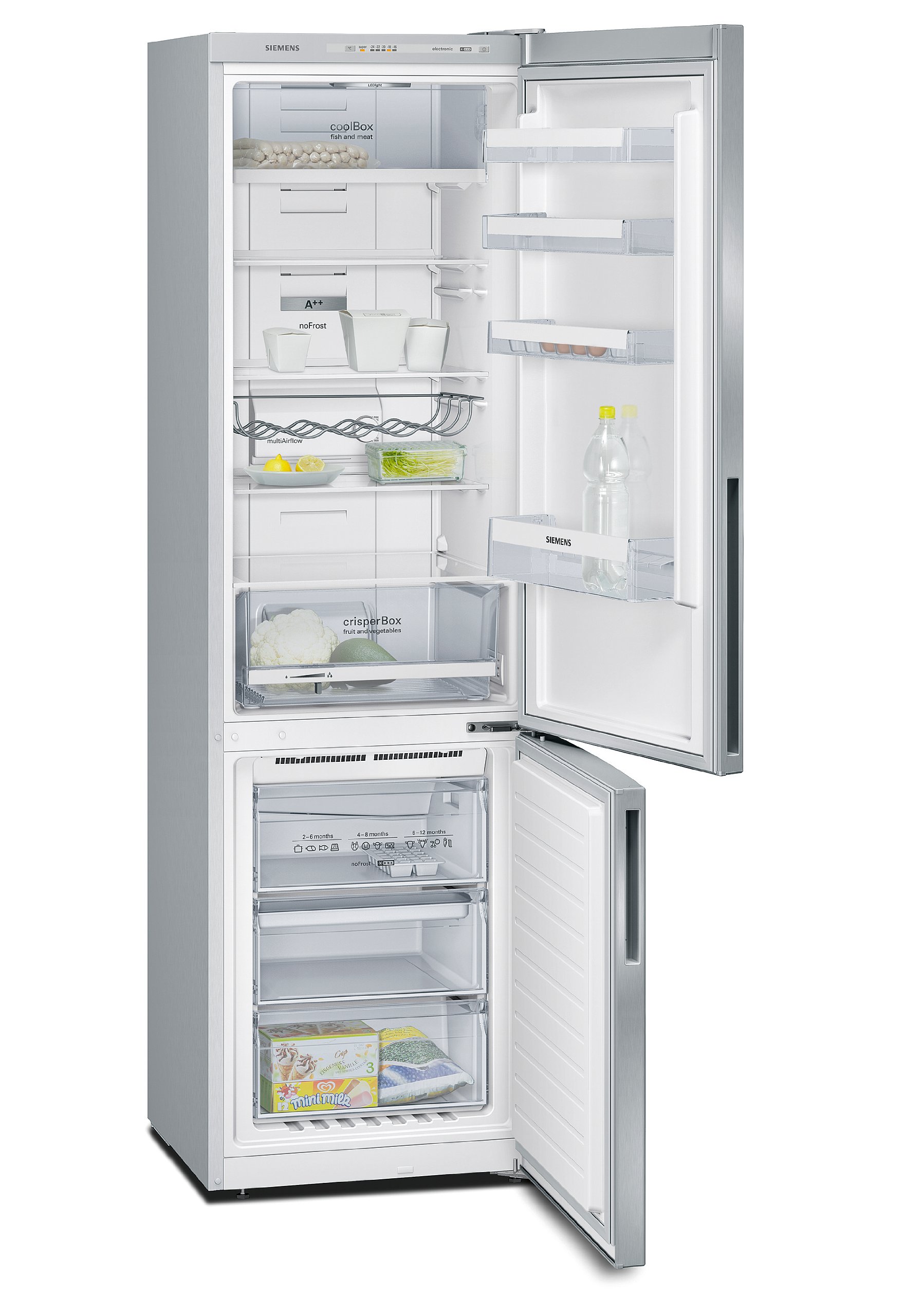 Siemens KG39NVI31 réfrigérateur-congélateur - réfrigérateurs-congélateurs (Autonome, Bas-placé, A++, Acier inoxydable, SN-T, LED)