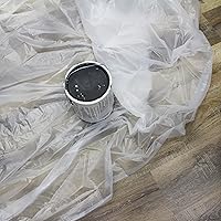 Vista 5 de Juego de 10 paños de plástico transparente blanco, 9 x 12 pies, protector para pintores de automóviles, protección contra derrames de pintura