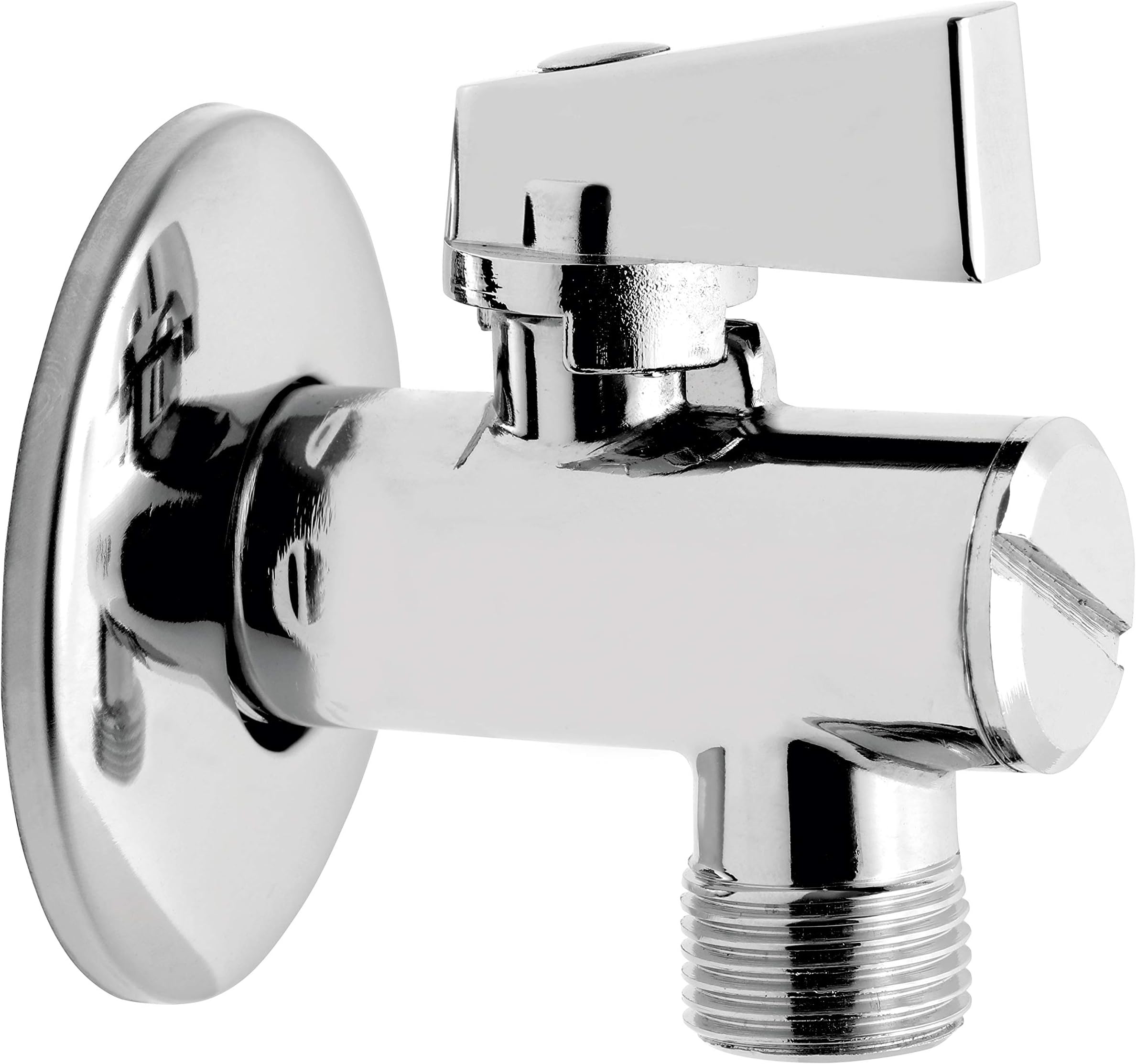 BFG Ball Valve Tap with Wall Rosette and Mesh Filter, 1/2" BSP Female Inlet x 3/4" BSP Male Outlet - Max. Pressure 10 Bar, Max. Temp. 100°C, for Garage, Washing Machine, Dishwasher & More