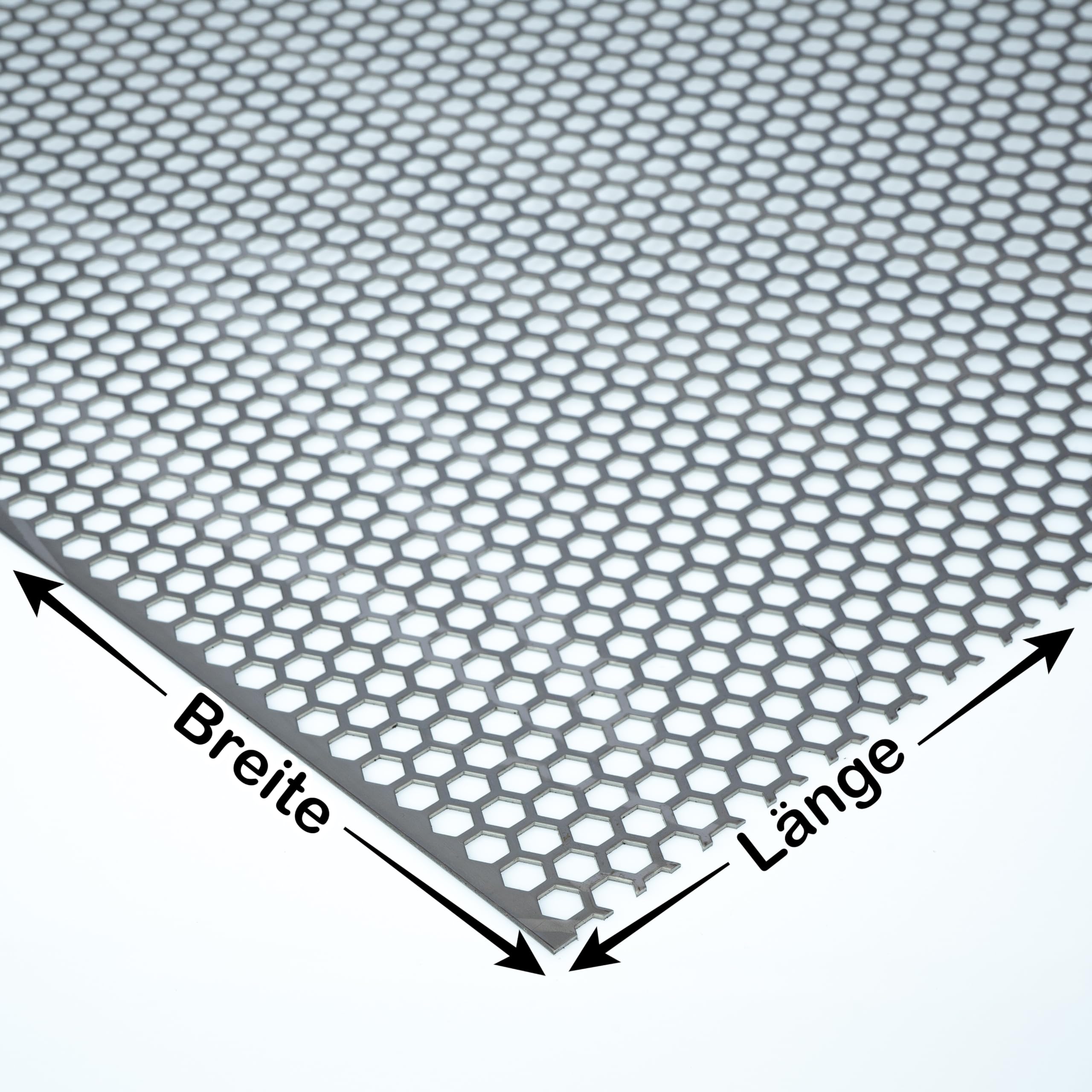 Edelstahl hexagonal HV 7-9 1mm dick - Zuschnitt nach Maß (1000 mm, 600 mm)
