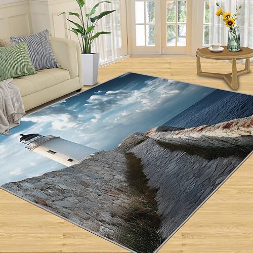 Miniatura 19 de Cyberpunk - Alfombras de túnel para dormitorio, alfombra de pasillo digital, alfombras de paisaje urbano neón para sala de estar, alfombra