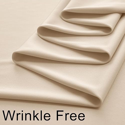 Miniatura 3 de Cortinas de fondo beige sin arrugas de 20 x 10 pies para fiestas, 4 paneles de poliéster de 5 x 10 pies de grosor, cortinas de telón de fondo para