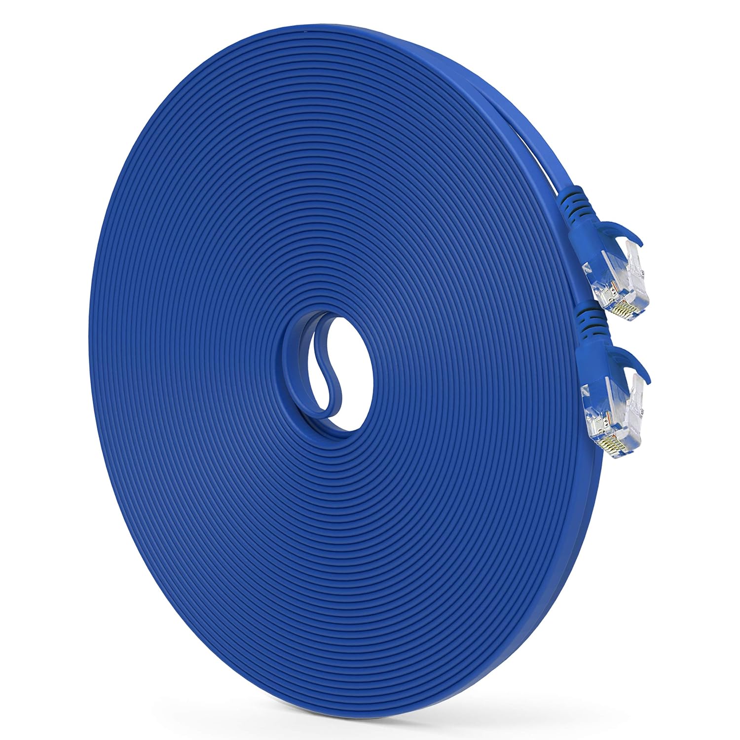 GearIT Cat6 Ethernet Cable 15 ft (10-Pack) Flat Internet Network Cable, Cat6 Patch Cords, Cat6 Cable, Cat 6 Cable, Cat 6 Ethernet Cable, RJ45 Connectors for Router, Modem - Blue 15 Feet