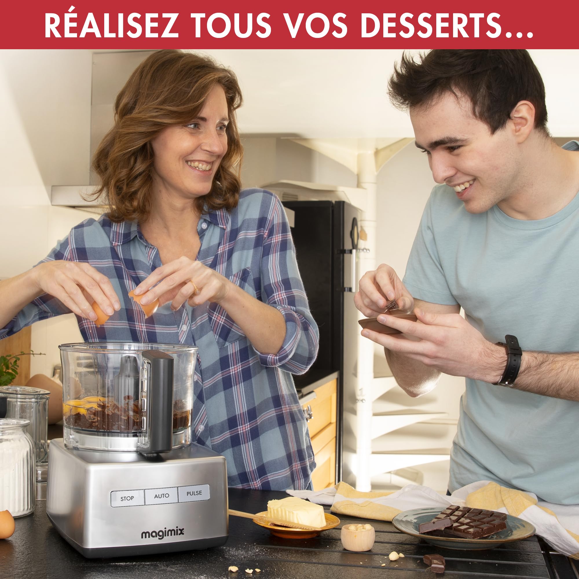 Magimix Robot de Cuisine Multifonction CS 5200 XL - Hachoir, Blender, Presse Agrumes - Bol 3,6L - Fabriqué EN FRANCE - Chrome brillant