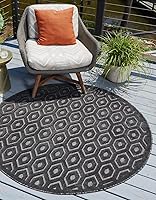 Vista 29 de Unique Loom Outdoor Trellis Textured Collection - Alfombra espacial (2 x 3 pies, rectangular, aguamarina y marfil)