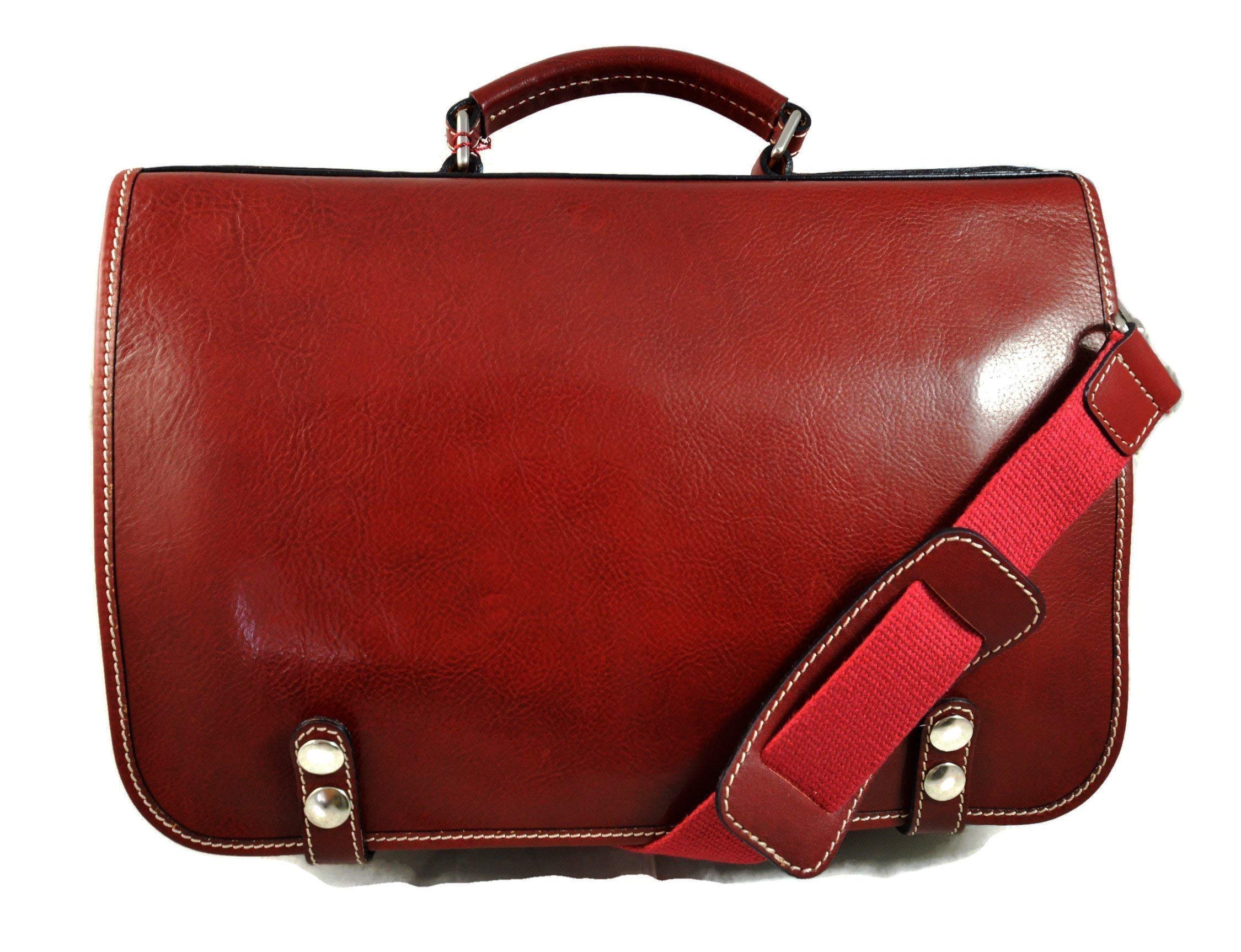Sac à bandoulière en cuir sac homme femme sac d'épaule messenger sacoche organisateur rouge sac cartable