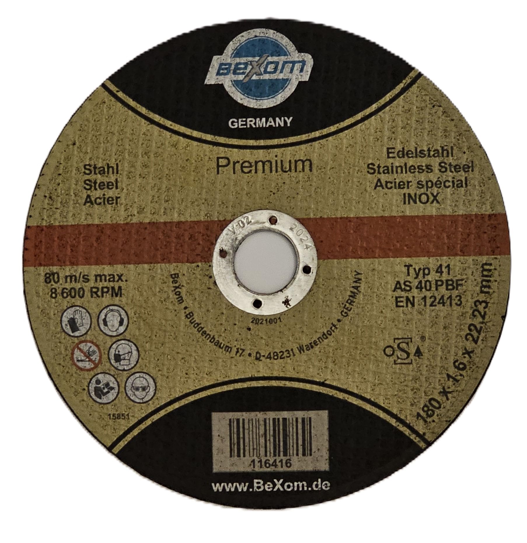 Discos de corte 180 x 1,6 mm – 100 unidades para acero y acero inoxidable amoladora angular – discos de corte finos 180 mm – rectos