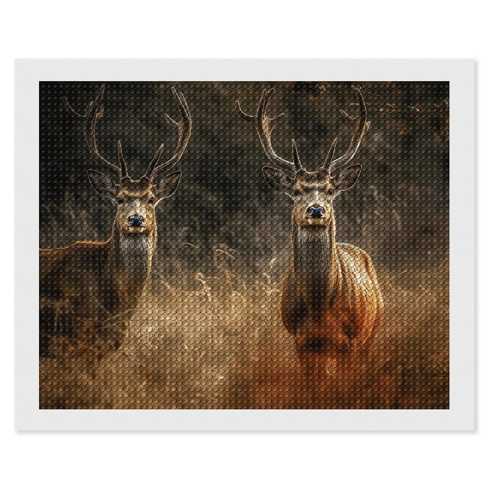 NONHAI Diamond Painting Kits for Adults - DIY Diamond Art Kits for Beginners - Full 5D Paint Drill Diamond Dots Paintings- Deer in Meadow Diamonds Pictures Gem Art and Craft Wall Decor 16"x20"