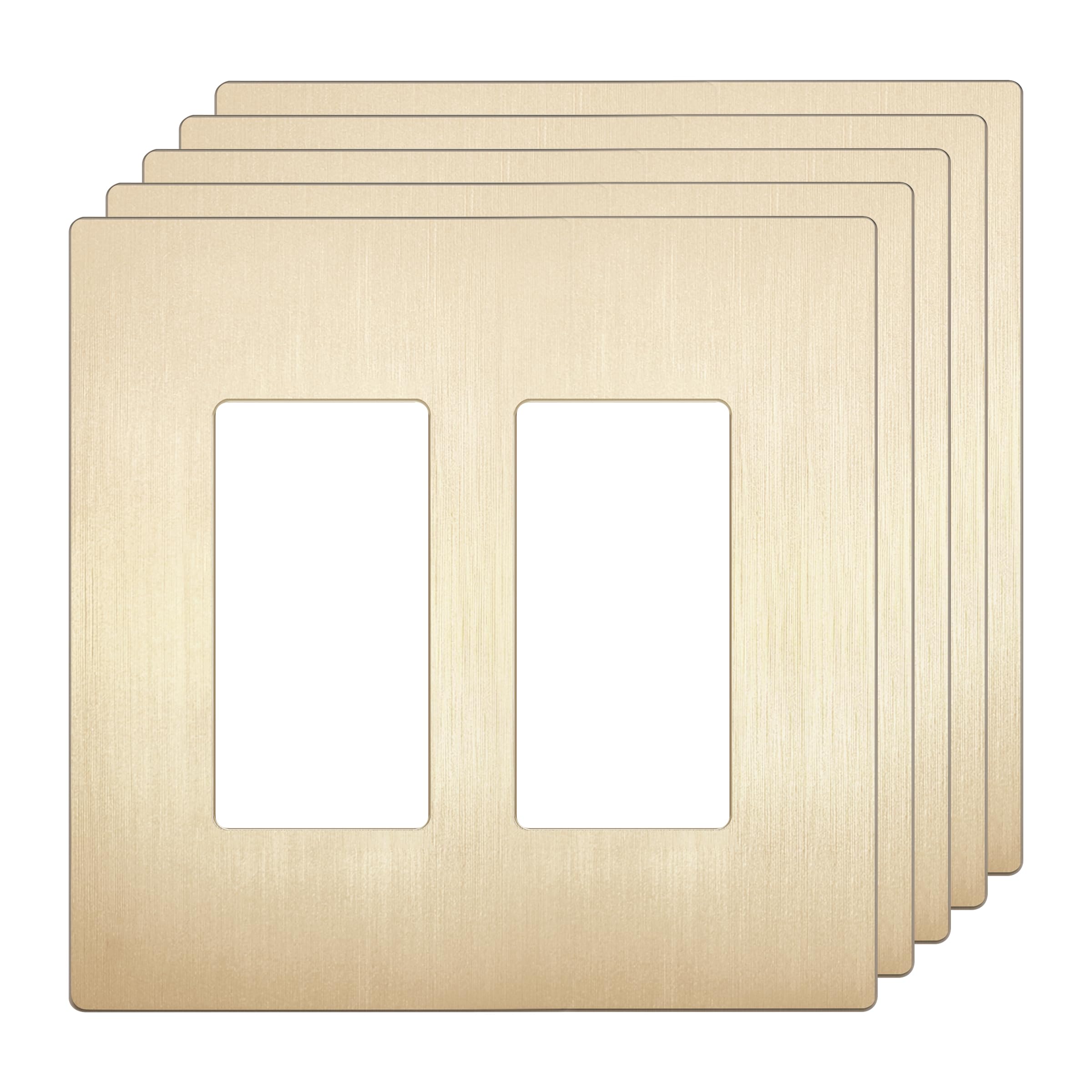 LIDER Double Decorator Switch Cover, Screwless Wall Plate, Mid-Size 2-Gang
