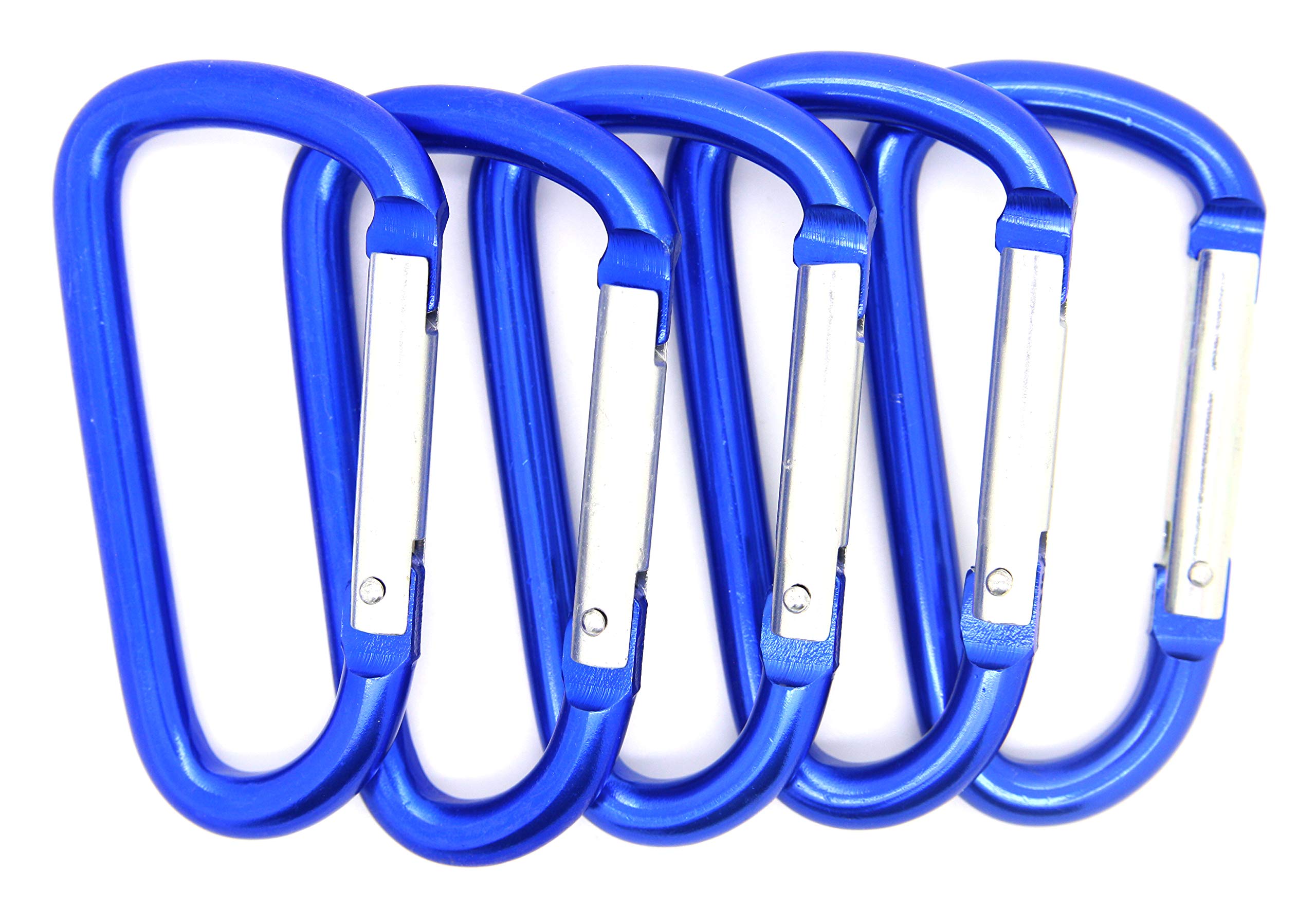 ONDEPOT 3" Aluminum Carabiner D Shape Buckle Pack, Keychain Clip, Spring Snap Key Chain Clip Hook Buckle