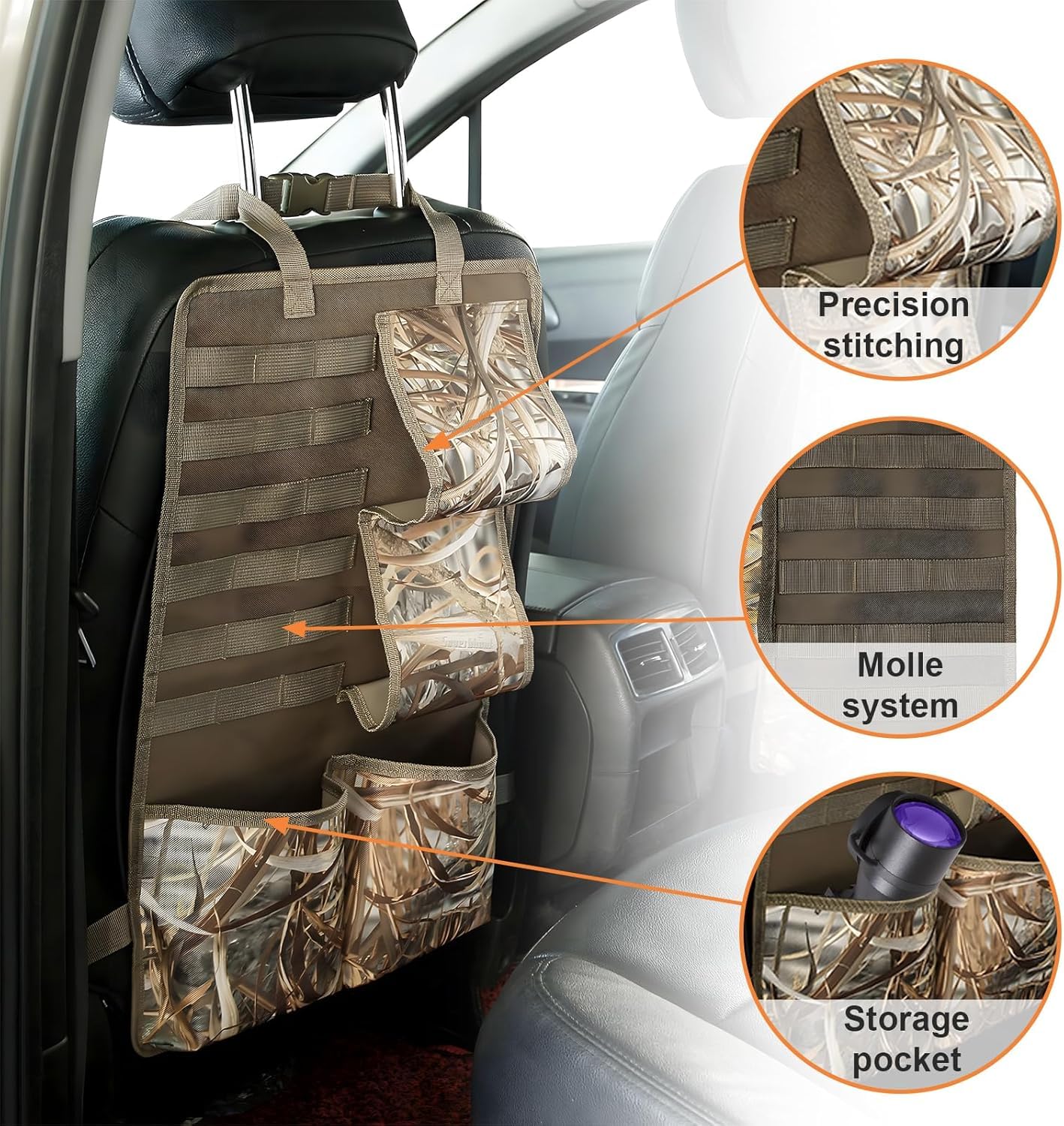 aiGear Auto Rücksitz Waffenständer Organizer mit MOLLE-Panel 2 Pack