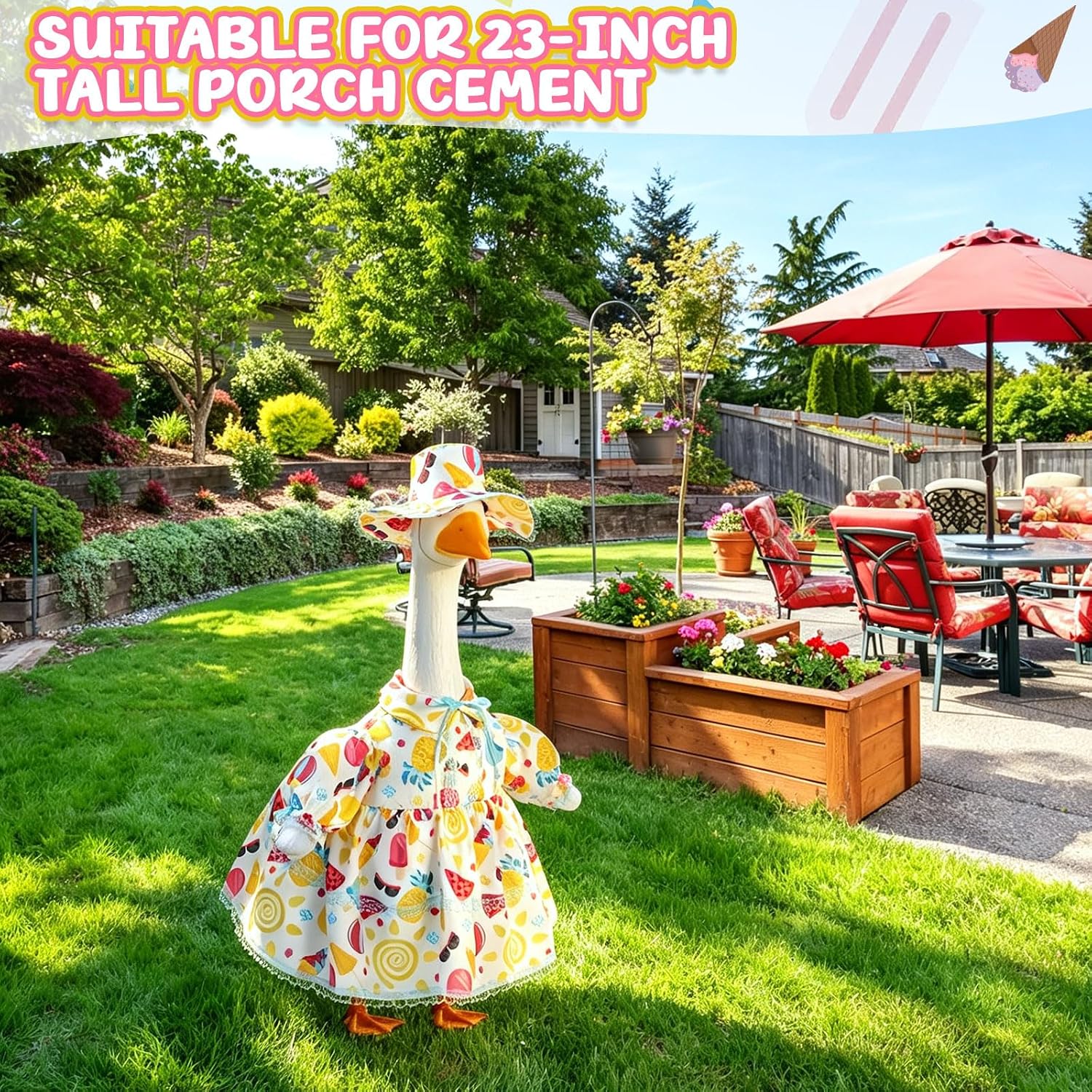 FuWeave Season Porch Goose Outfit for Lawn Fall Halloween Decor image 5