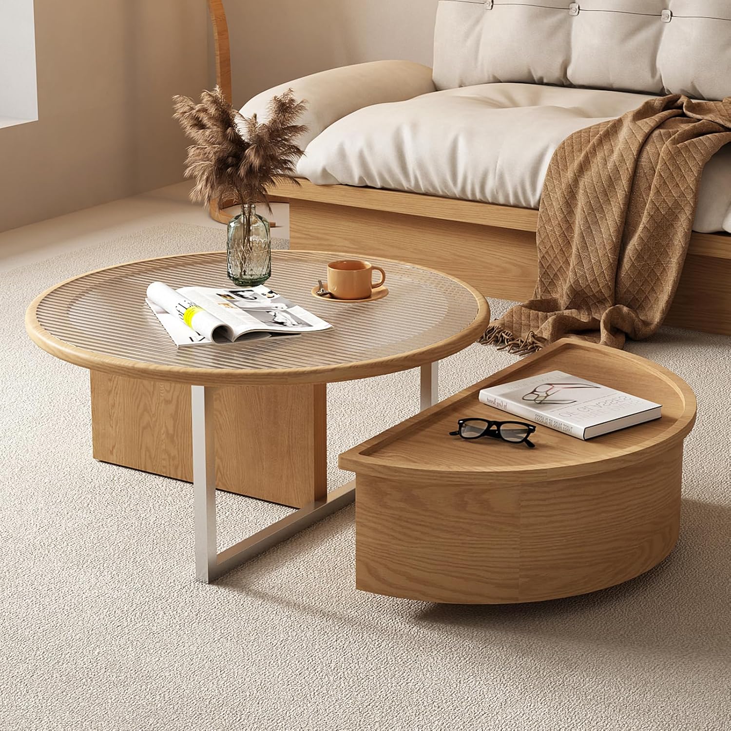 Lartis MultiFunctional Storage Coffee Table, High/Low