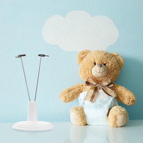 Miniatura 4 de 6 soportes de muñeca Soporte de exhibición Soporte de muñeca Soporte de oso de peluche para muñeca-Blanco