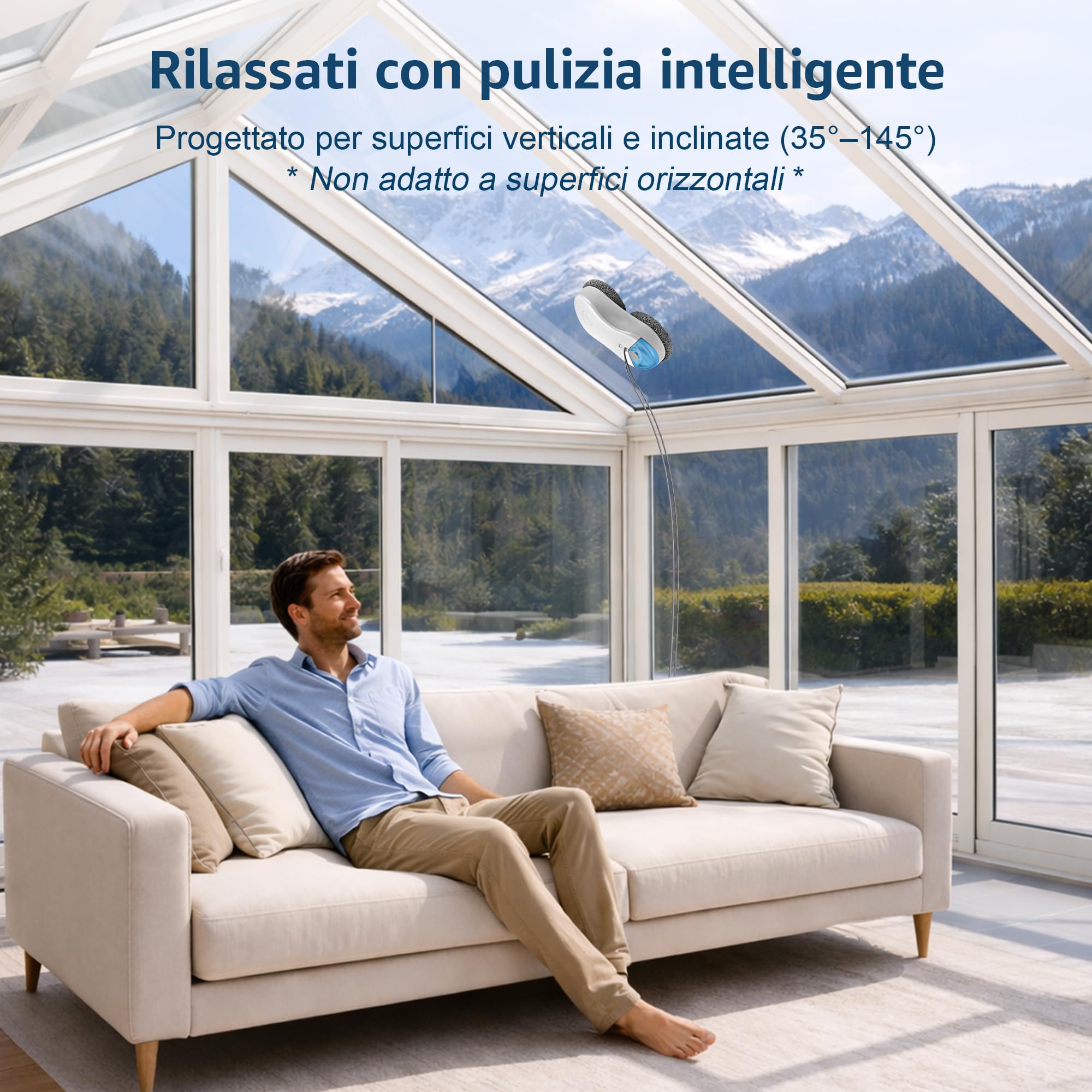 HUTT S55 Pro Robot Lavavetri con Pad Flottanti 3D, Aspirazione fino a 6500Pa, Spruzzo HydroJet, Navigazione SLAM 4.0, Serbatoio 80ml, Sistema di Protezione Multilivello