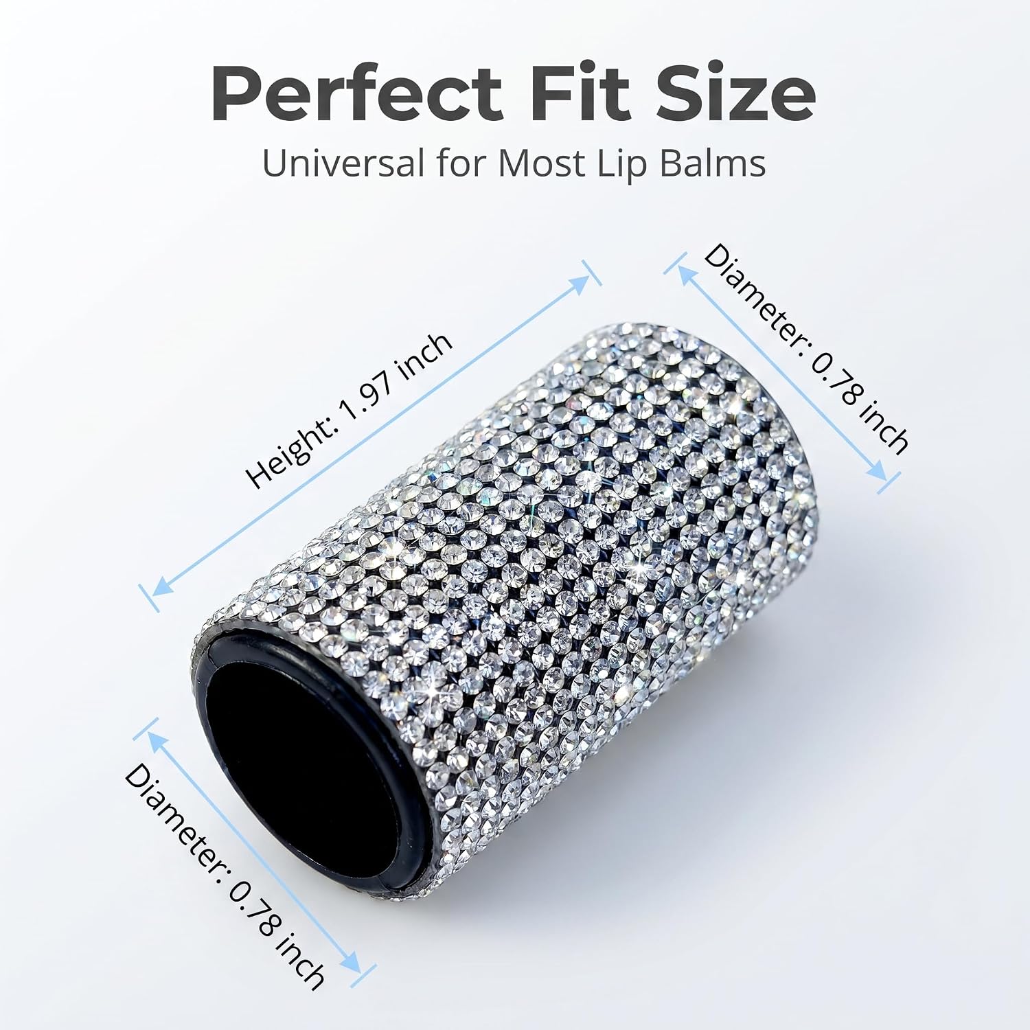 2 PCS Chapstick Holder for Car, Sparkling Rhinestone Lip Balm Holder, Self-adhesive Car Organizer, Universal for Most Cars, Trucks, SUVs (White) image 5